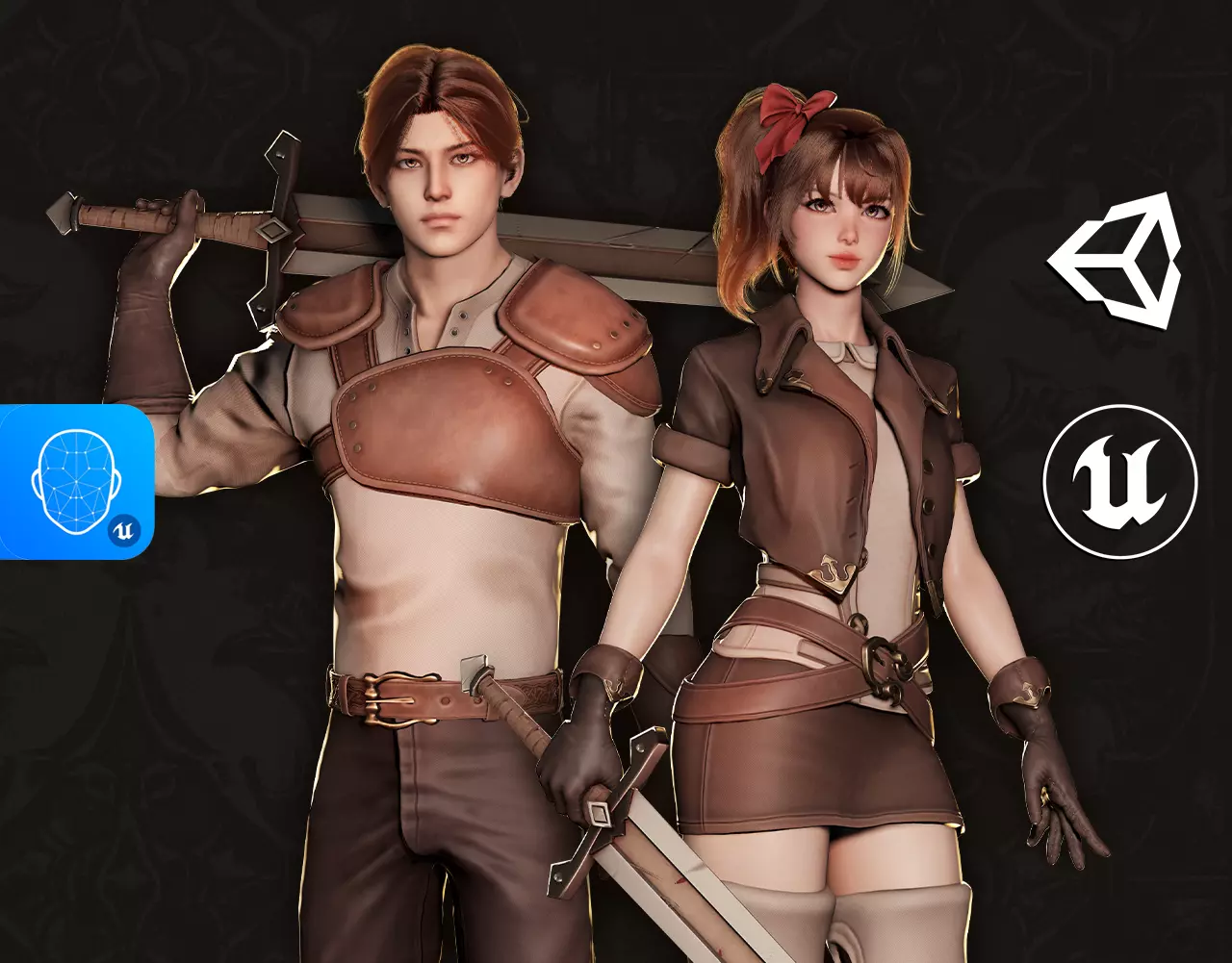 MMORPG Newbie Warrior - Medieval Fantasy Modular Character Low-poly 3D model_0