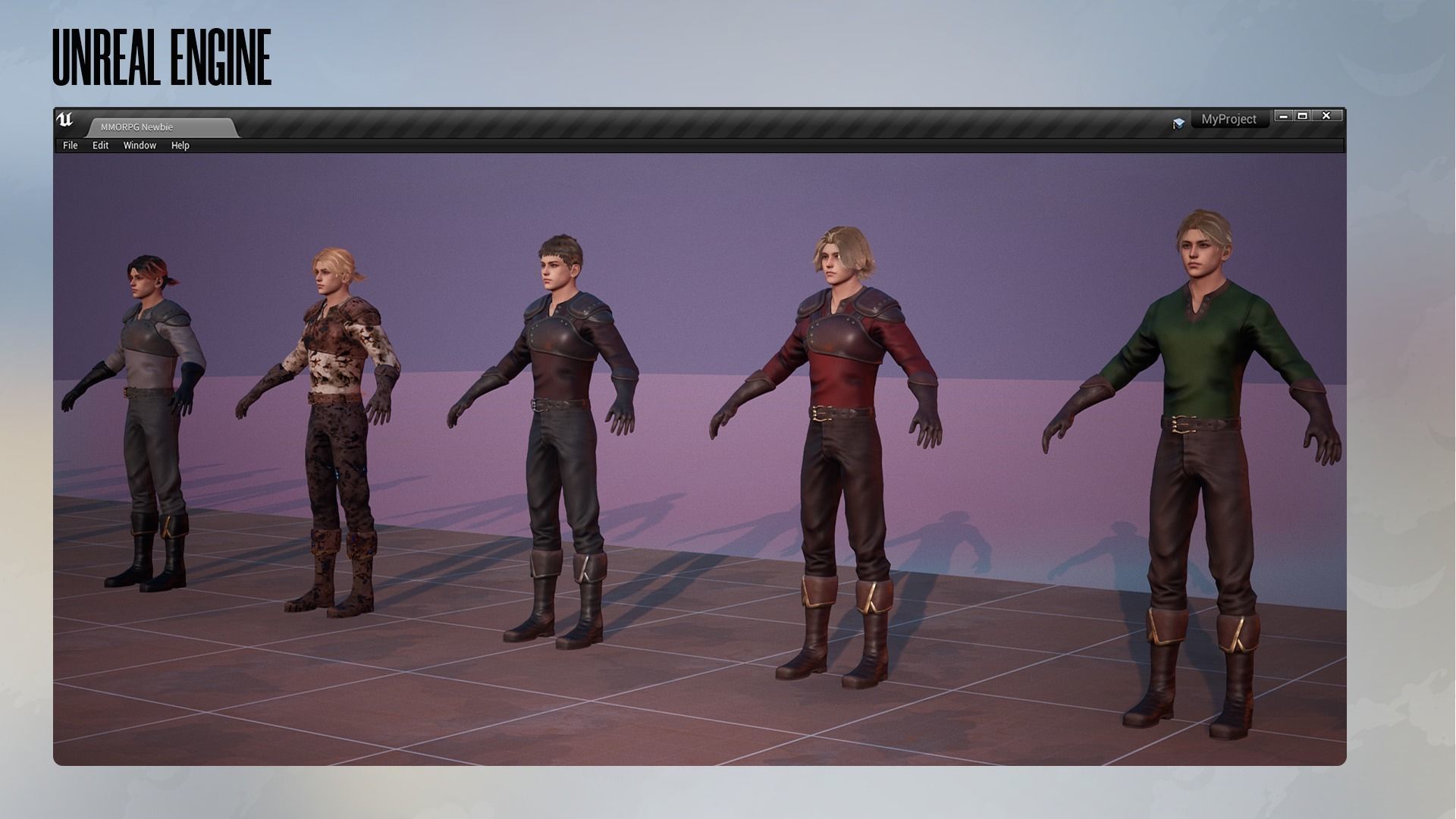 MMORPG Newbie Warrior - Medieval Fantasy Modular Character Low-poly 3D model_18