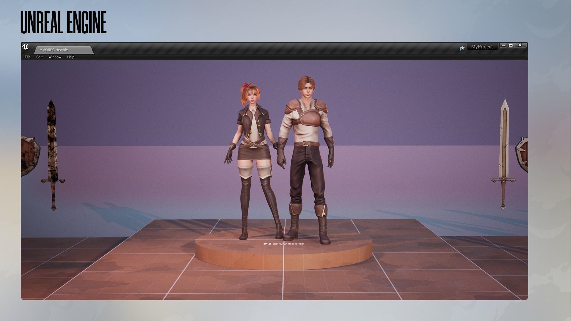 MMORPG Newbie Warrior - Medieval Fantasy Modular Character Low-poly 3D model_16