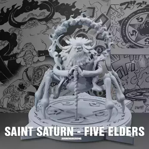 SAIN SATURN - FIVE ELDERS - ONE PIECE - 3D PRINT 3D print model