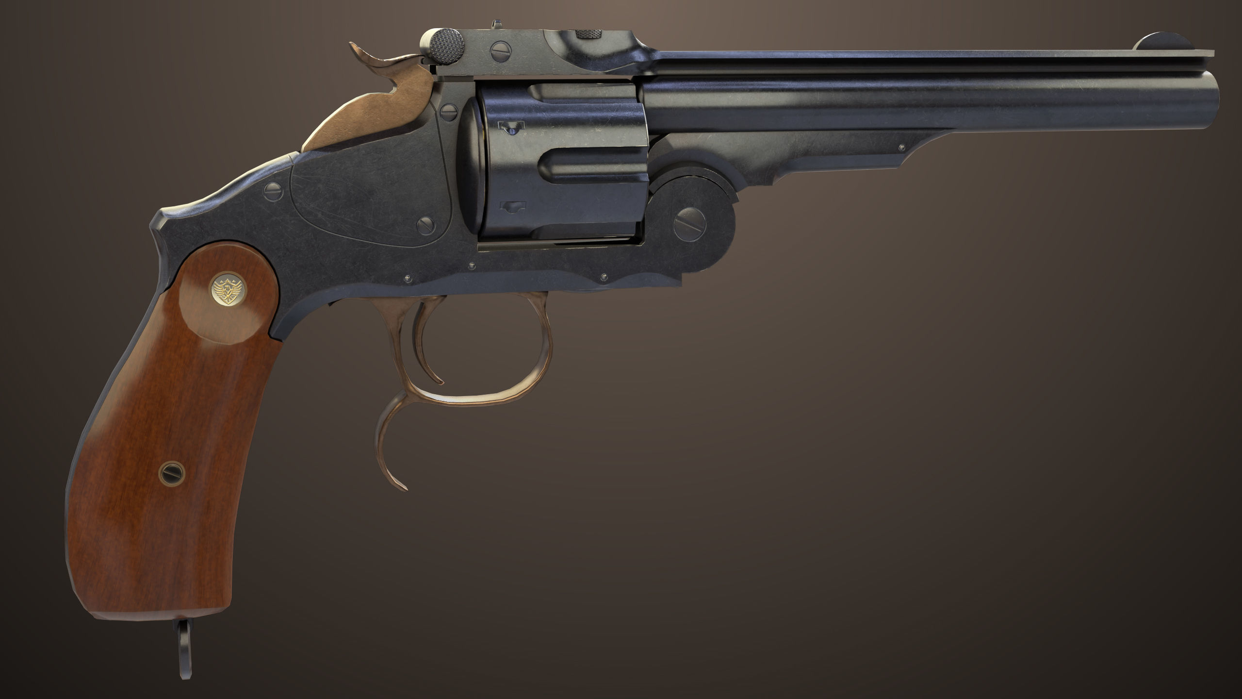Revolver 02 Generic Black All PBR Unity UE Textures Low-poly 3D model_13