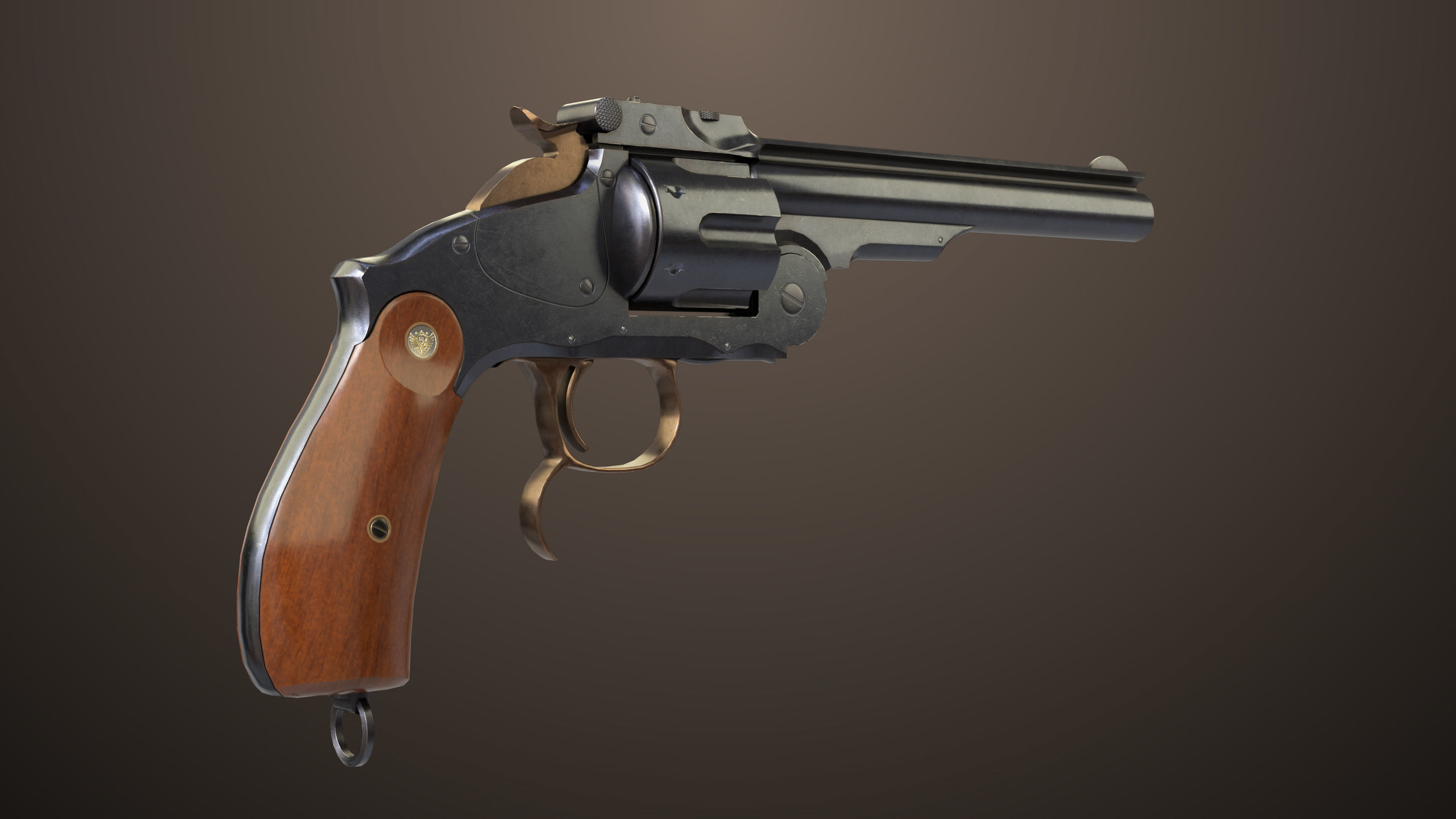 Revolver 02 Generic Black All PBR Unity UE Textures Low-poly 3D model_7