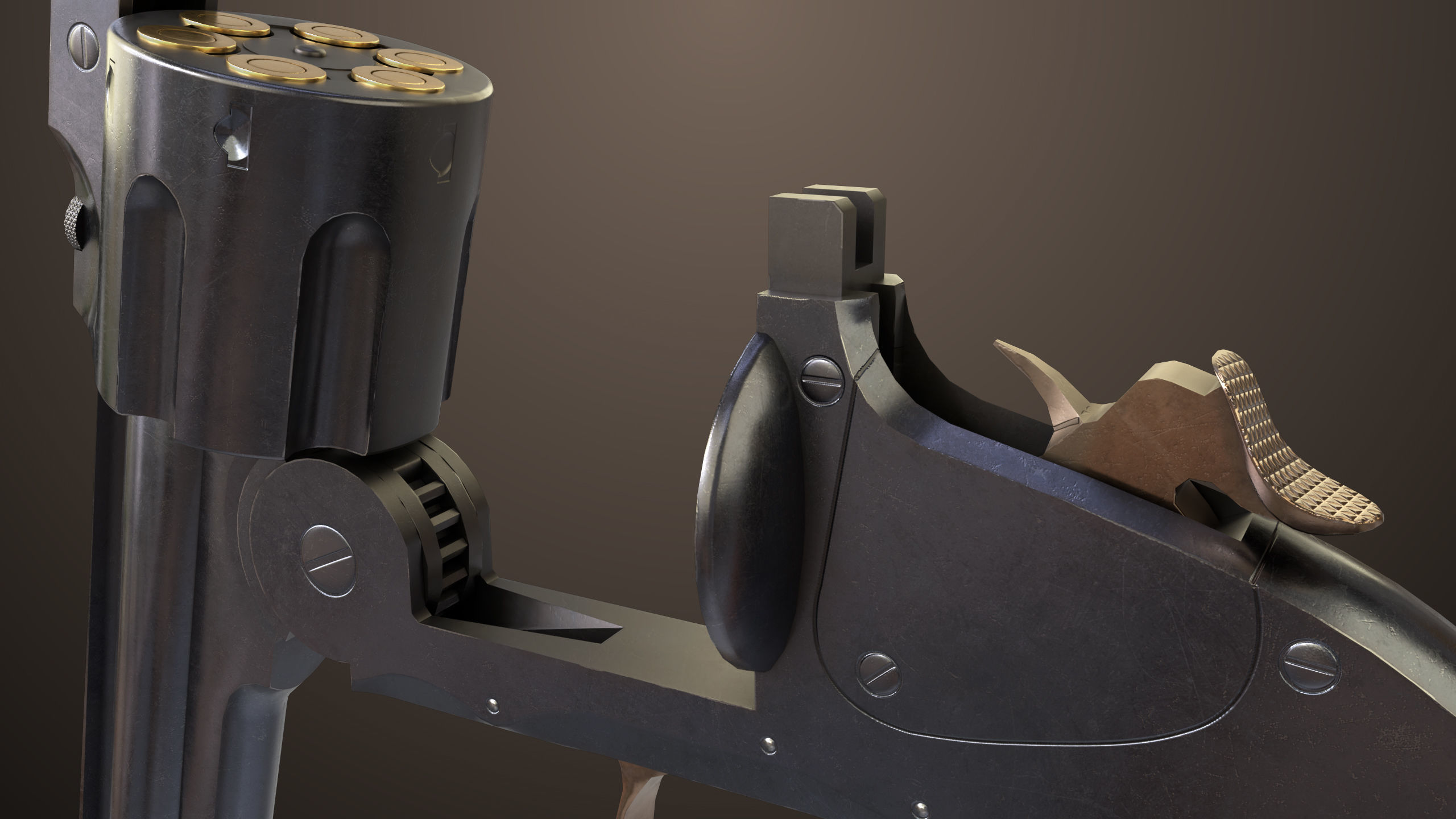 Revolver 02 Generic Black All PBR Unity UE Textures Low-poly 3D model_18