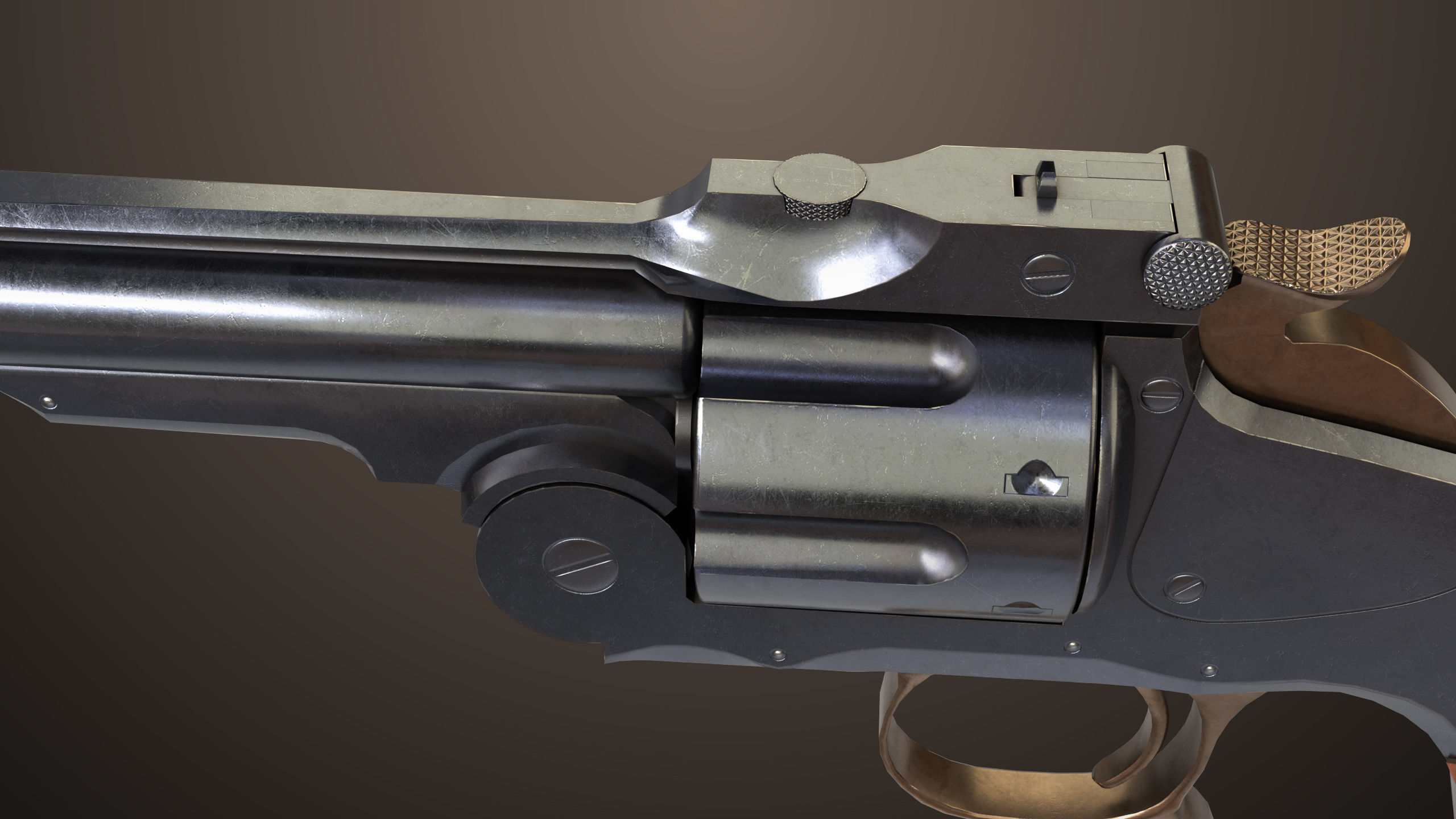 Revolver 02 Generic Black All PBR Unity UE Textures Low-poly 3D model_11
