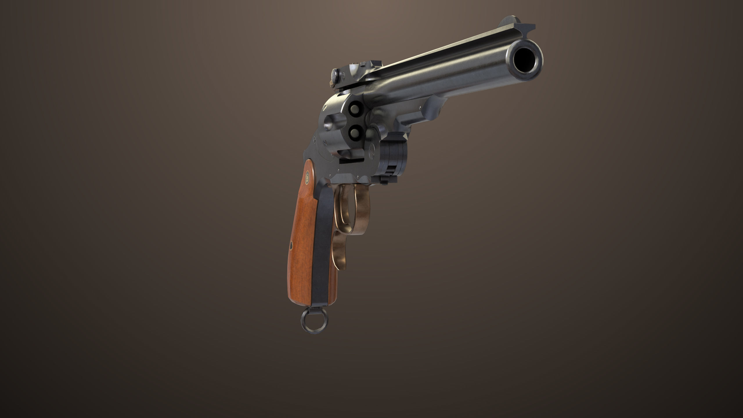 Revolver 02 Generic Black All PBR Unity UE Textures Low-poly 3D model_4