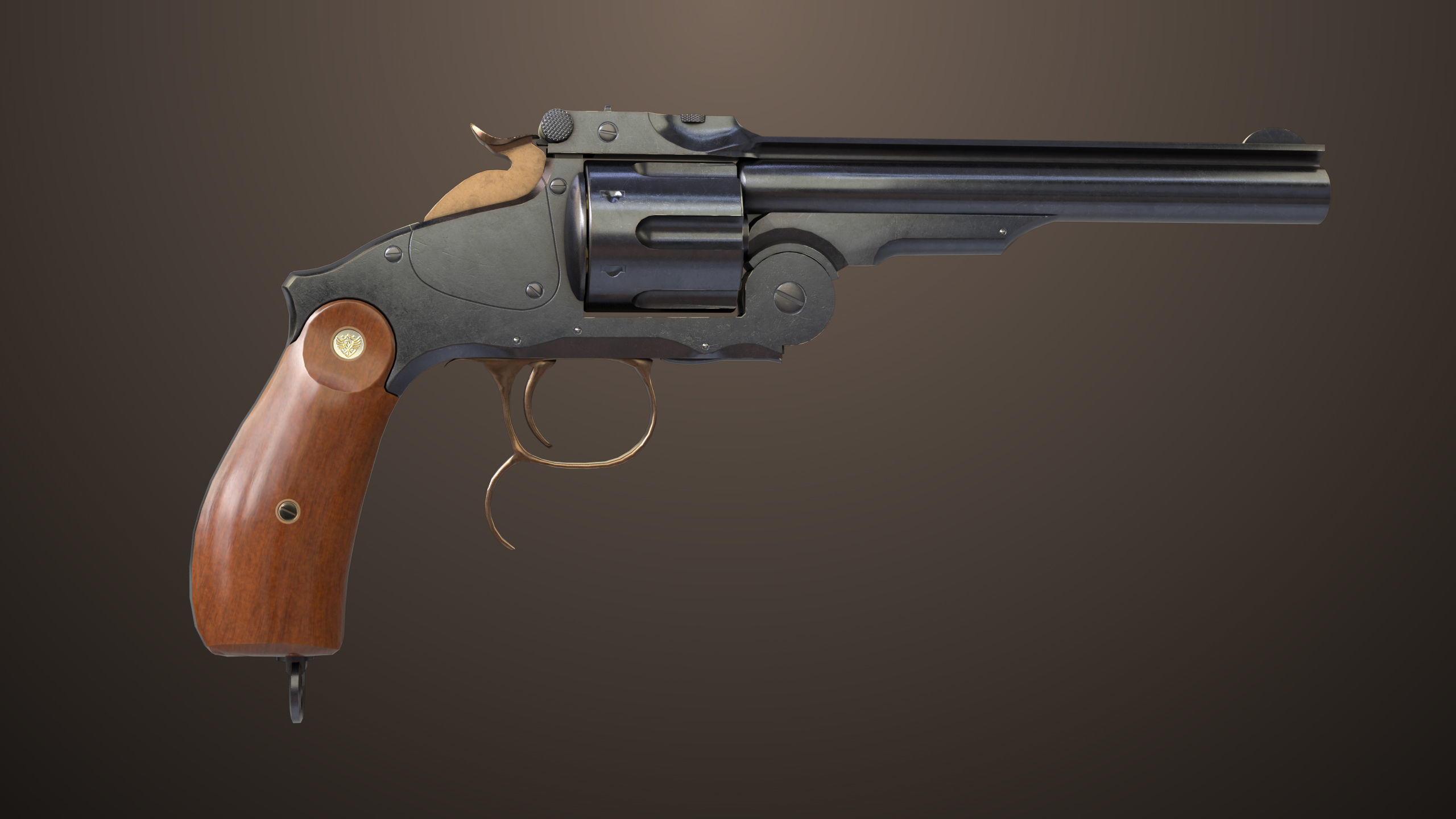 Revolver 02 Generic Black All PBR Unity UE Textures Low-poly 3D model_6