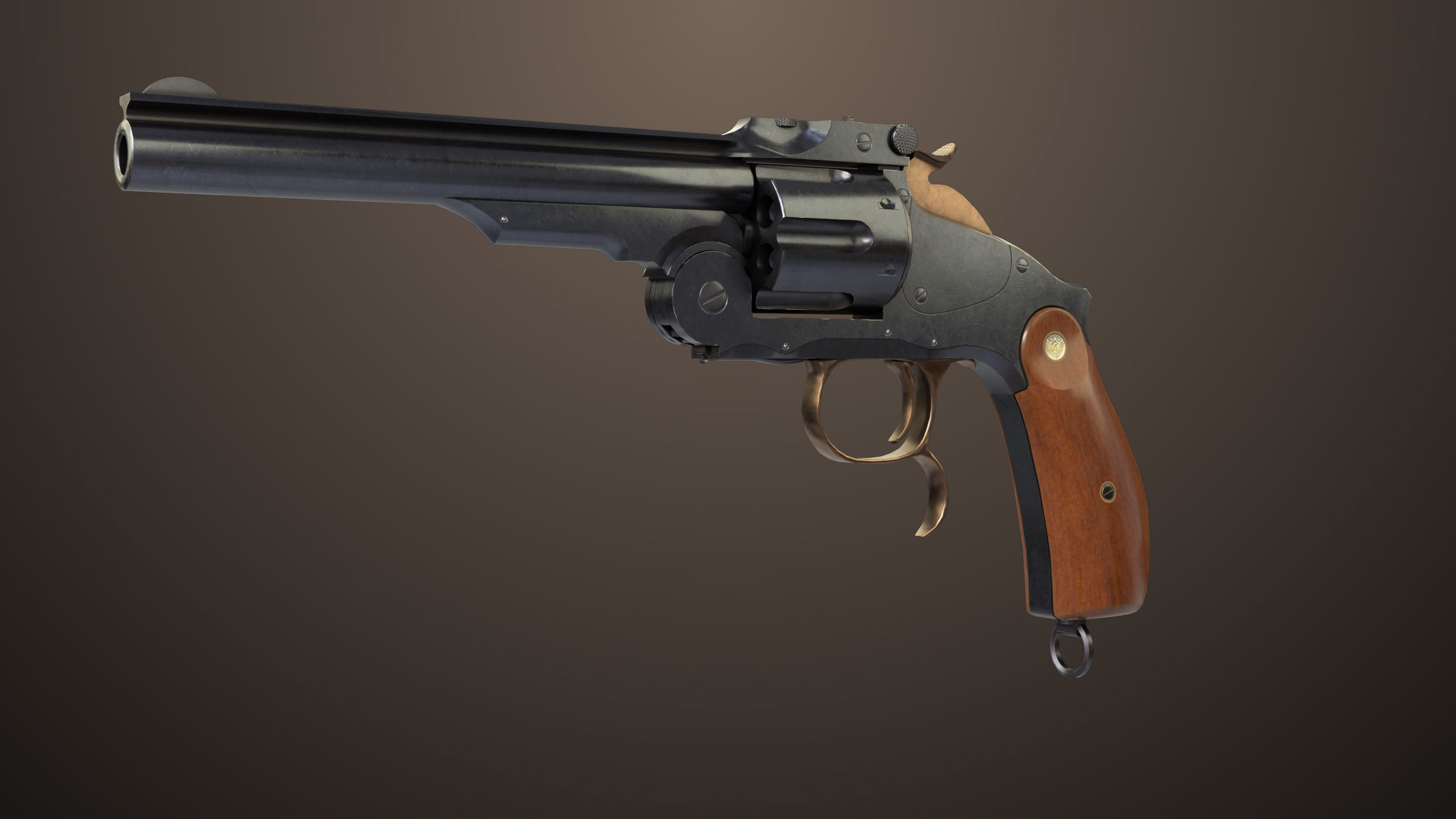 Revolver 02 Generic Black All PBR Unity UE Textures Low-poly 3D model_2