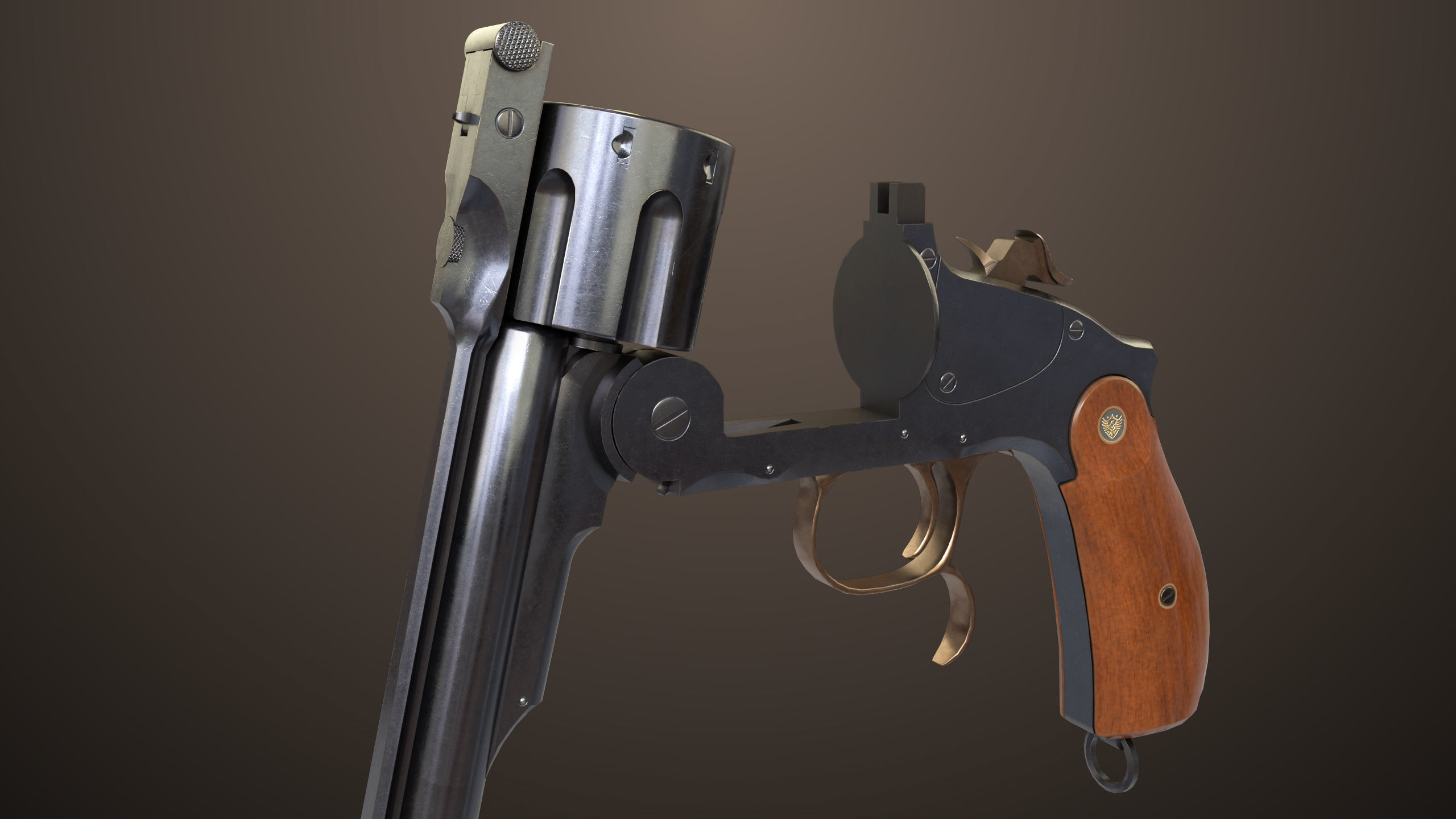 Revolver 02 Generic Black All PBR Unity UE Textures Low-poly 3D model_19