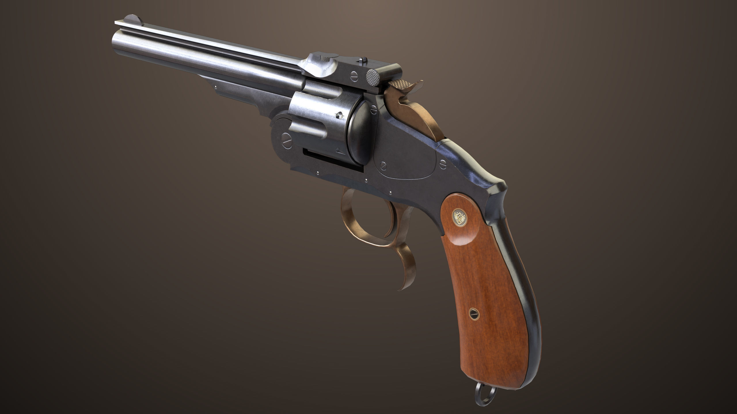 Revolver 02 Generic Black All PBR Unity UE Textures Low-poly 3D model_15