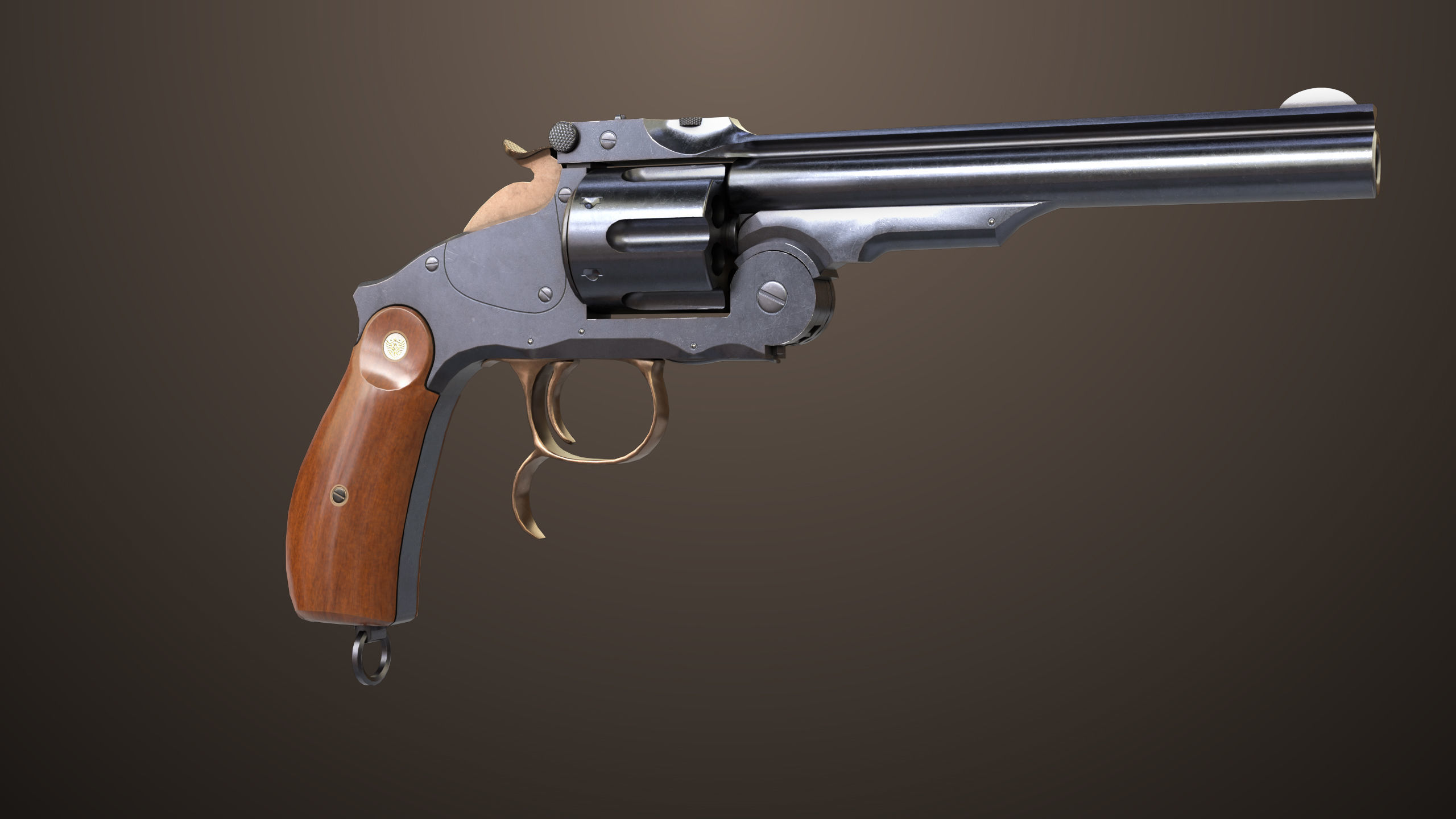 Revolver 02 Generic Black All PBR Unity UE Textures Low-poly 3D model_5