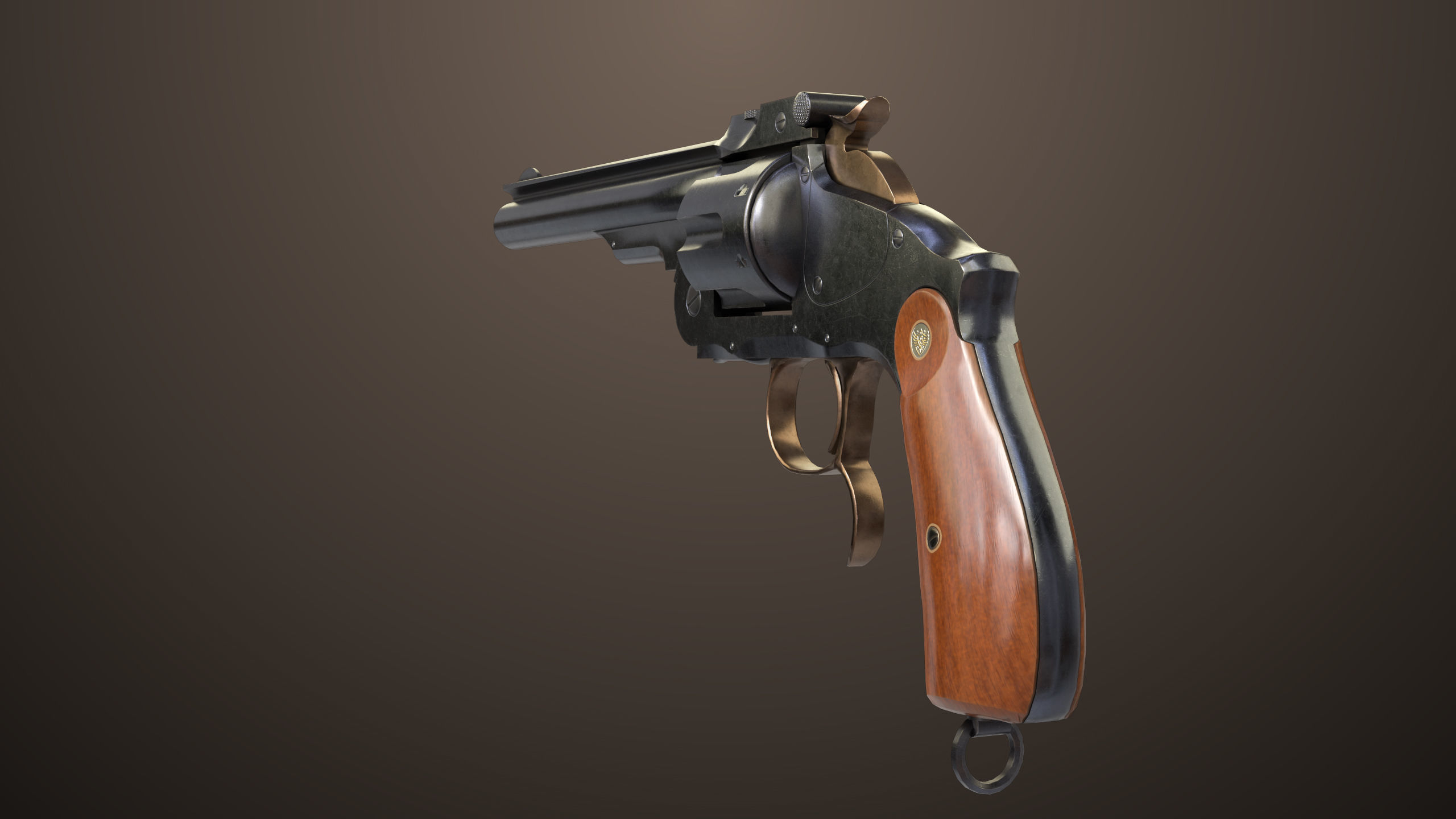 Revolver 02 Generic Black All PBR Unity UE Textures Low-poly 3D model_9