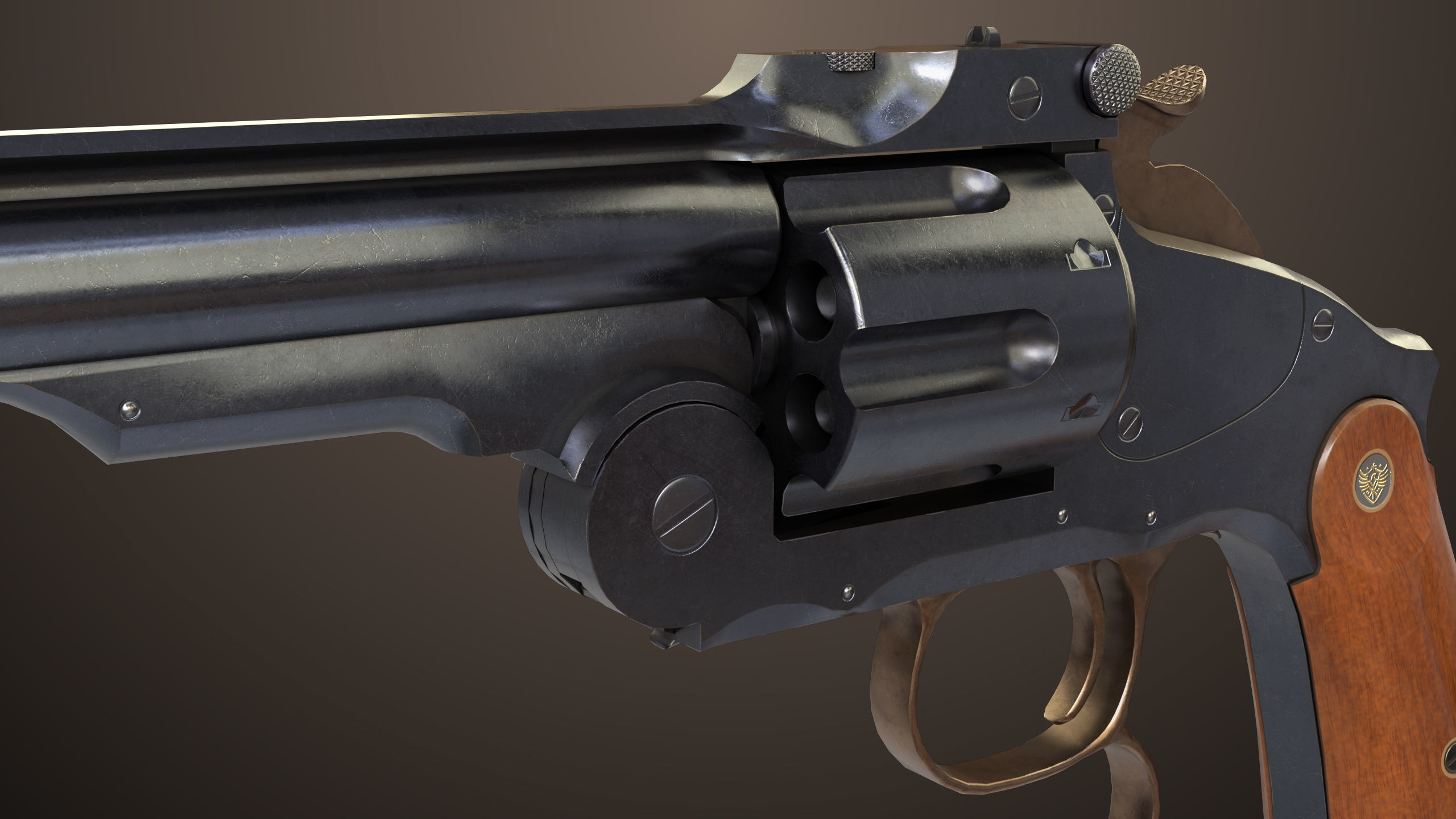 Revolver 02 Generic Black All PBR Unity UE Textures Low-poly 3D model_14