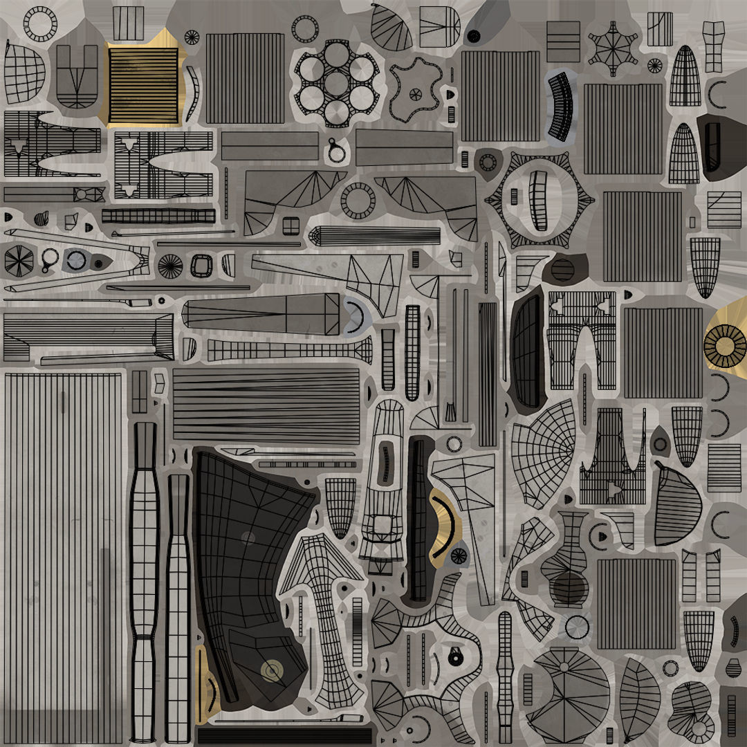 Revolver 02 Generic Black All PBR Unity UE Textures Low-poly 3D model_42