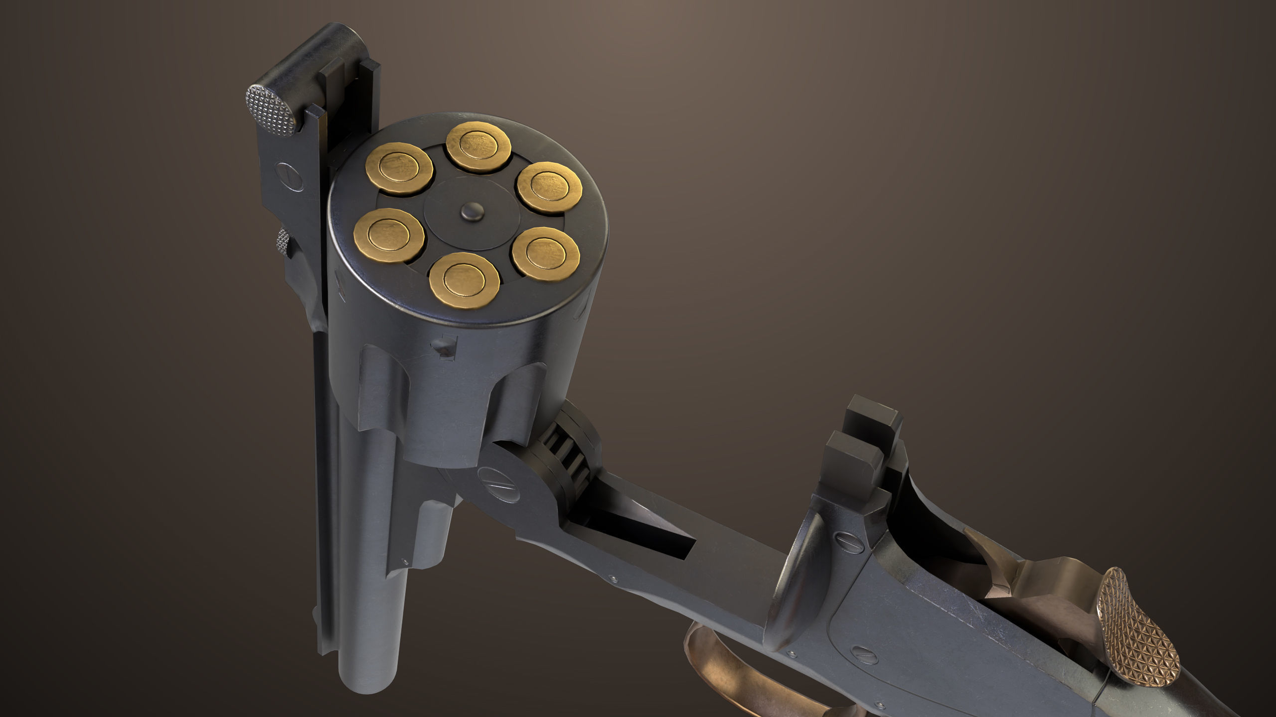 Revolver 02 Generic Black All PBR Unity UE Textures Low-poly 3D model_17