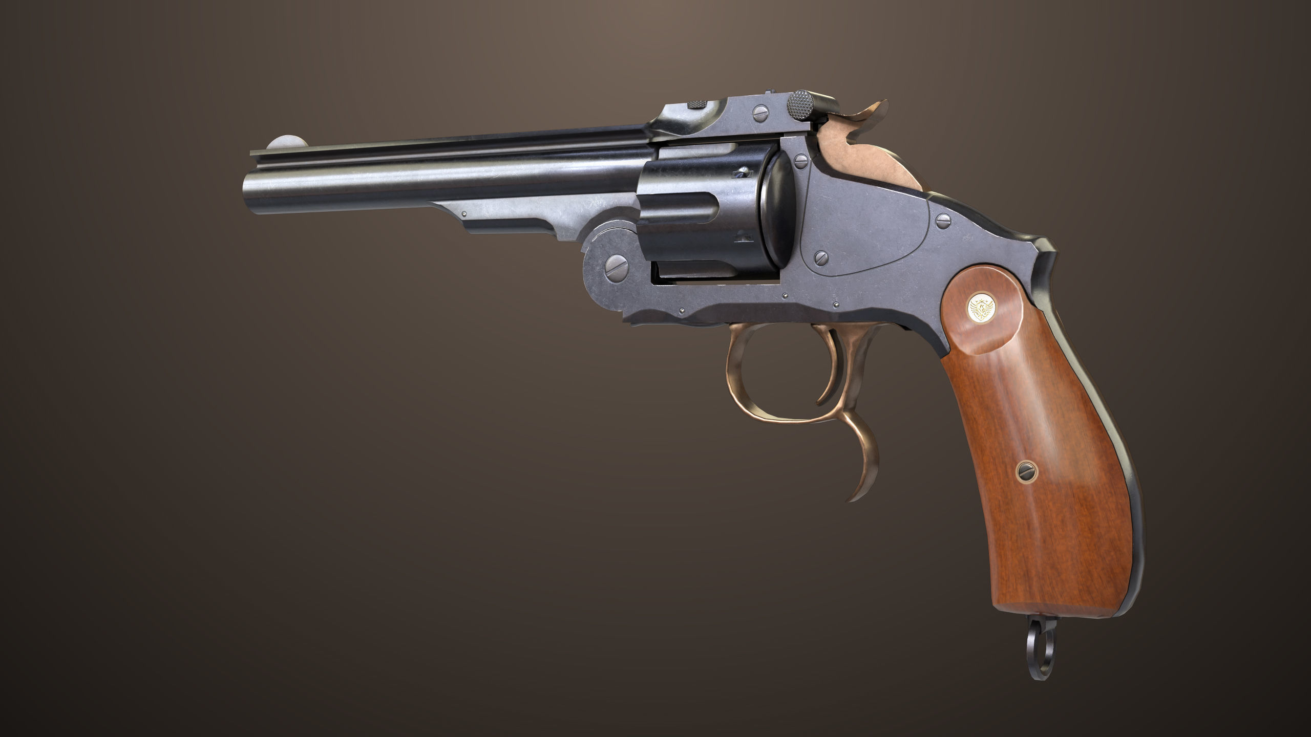 Revolver 02 Generic Black All PBR Unity UE Textures Low-poly 3D model_10