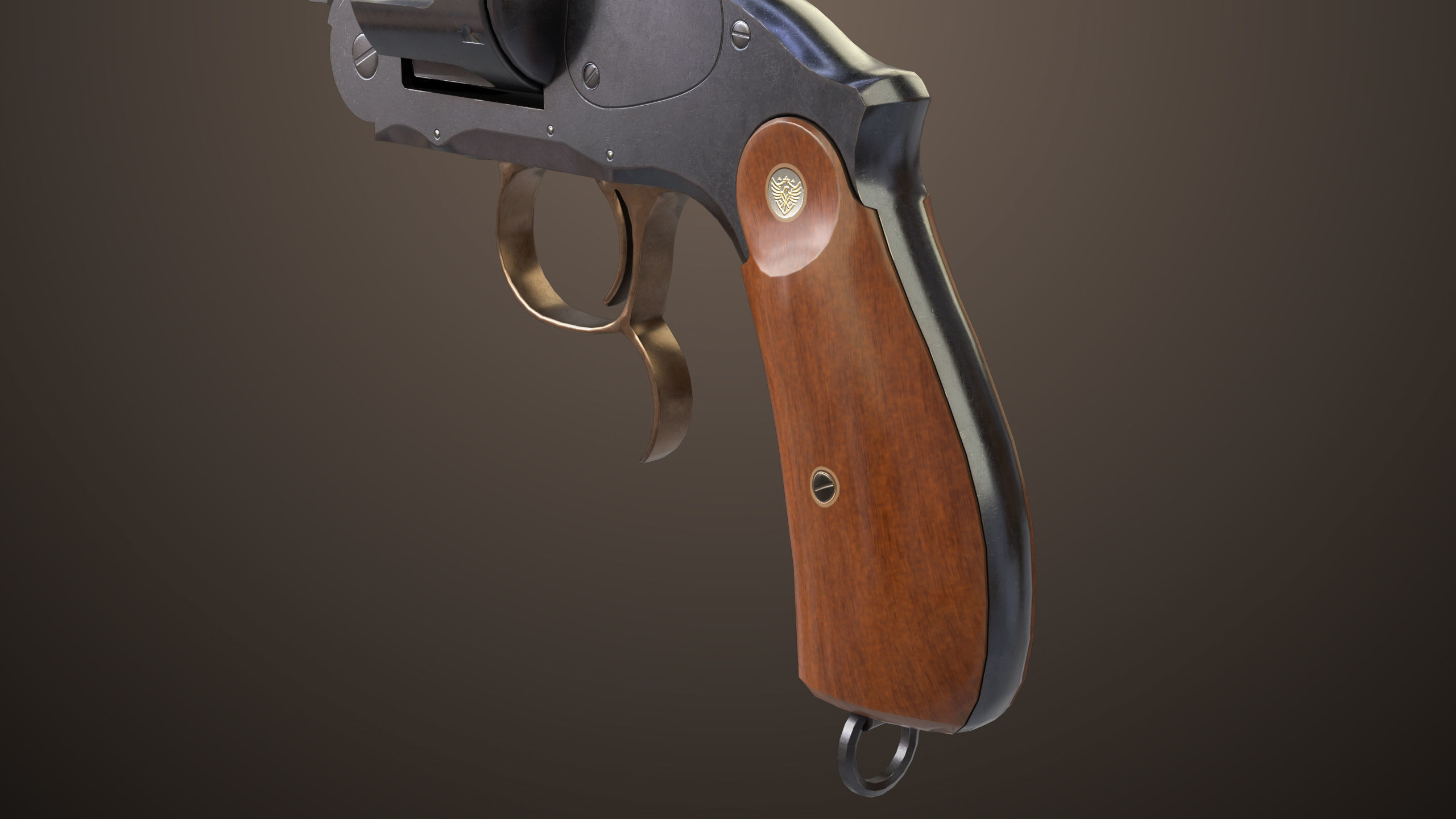 Revolver 02 Generic Black All PBR Unity UE Textures Low-poly 3D model_12