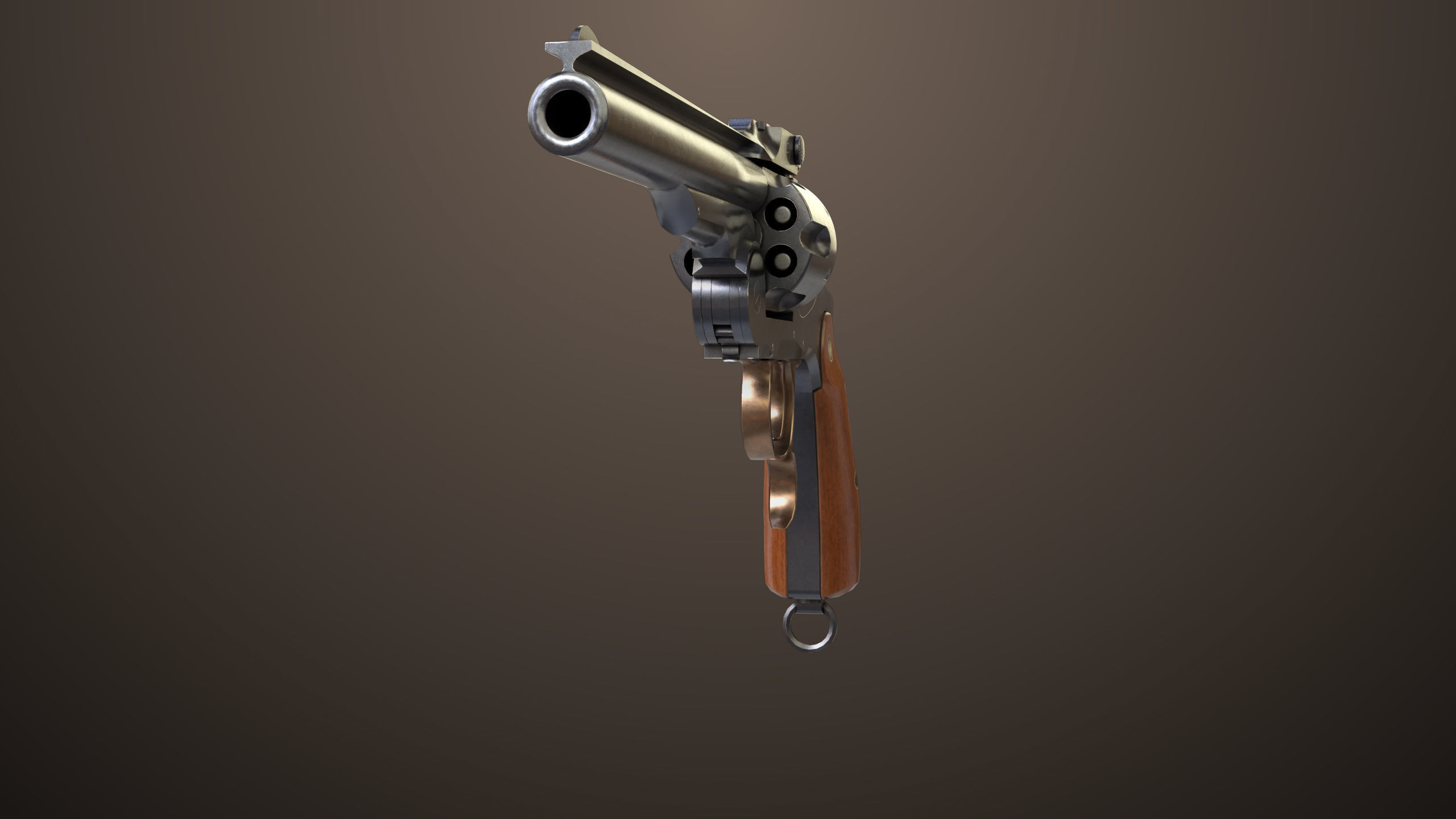 Revolver 02 Generic Black All PBR Unity UE Textures Low-poly 3D model_3