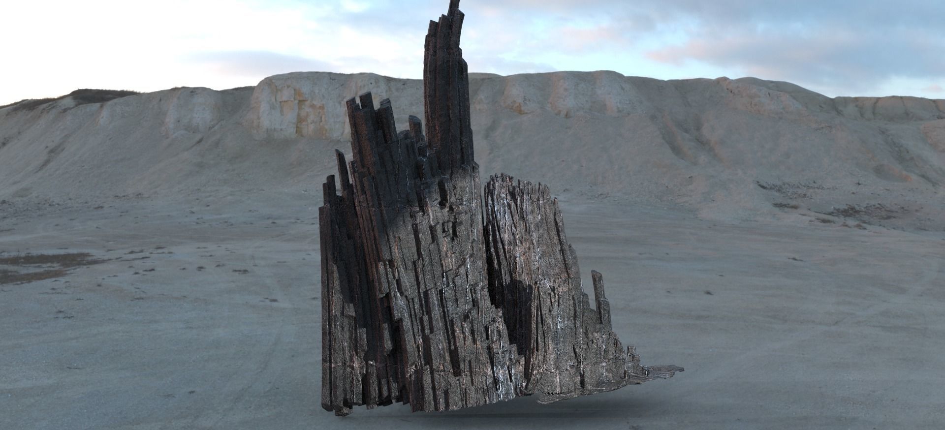 Irish folklore beach rock 3D model_1