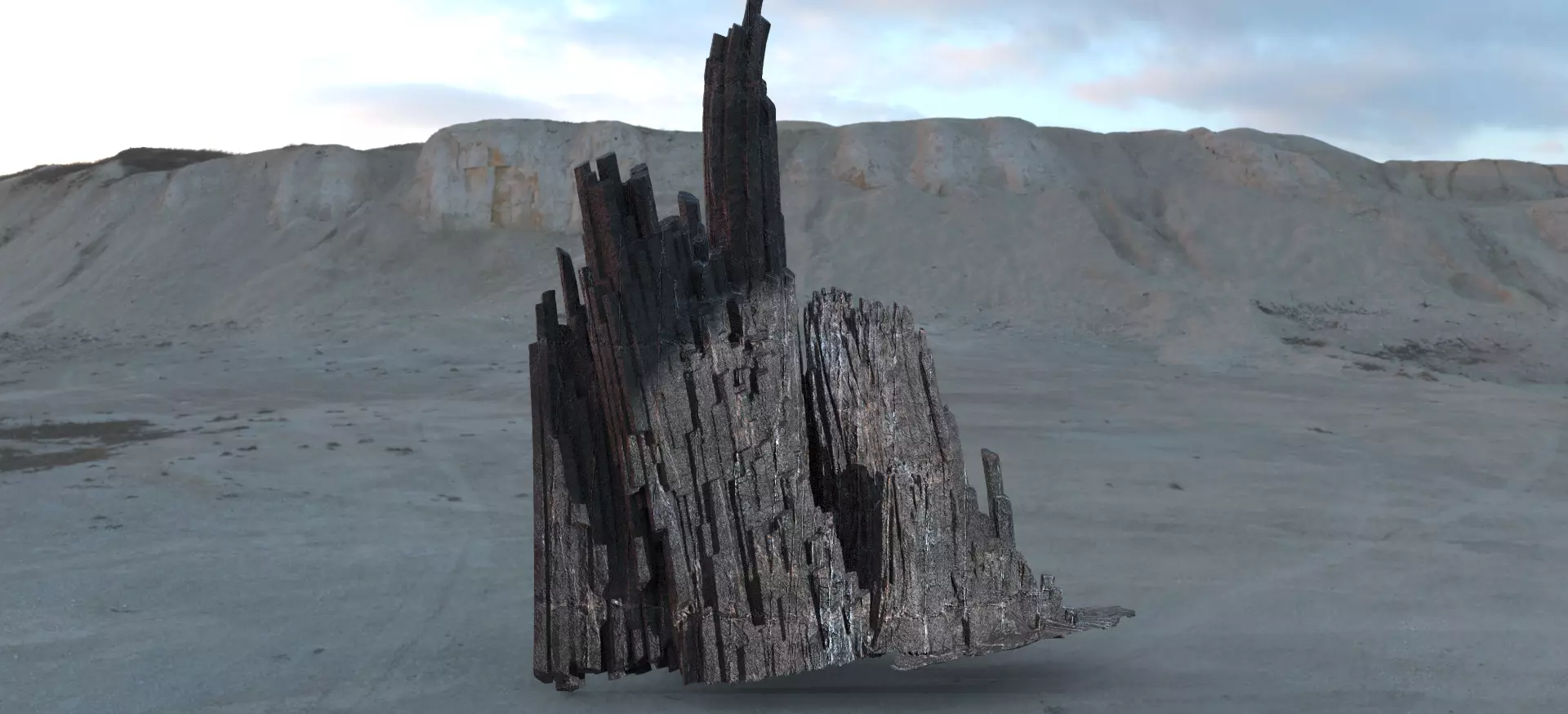 Irish folklore beach rock 3D model_0