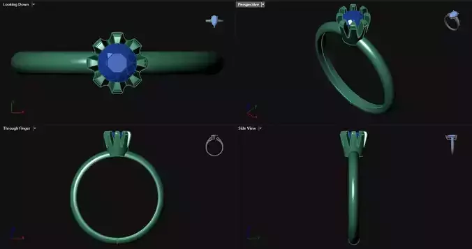 Diamond Round Engagement Ring 