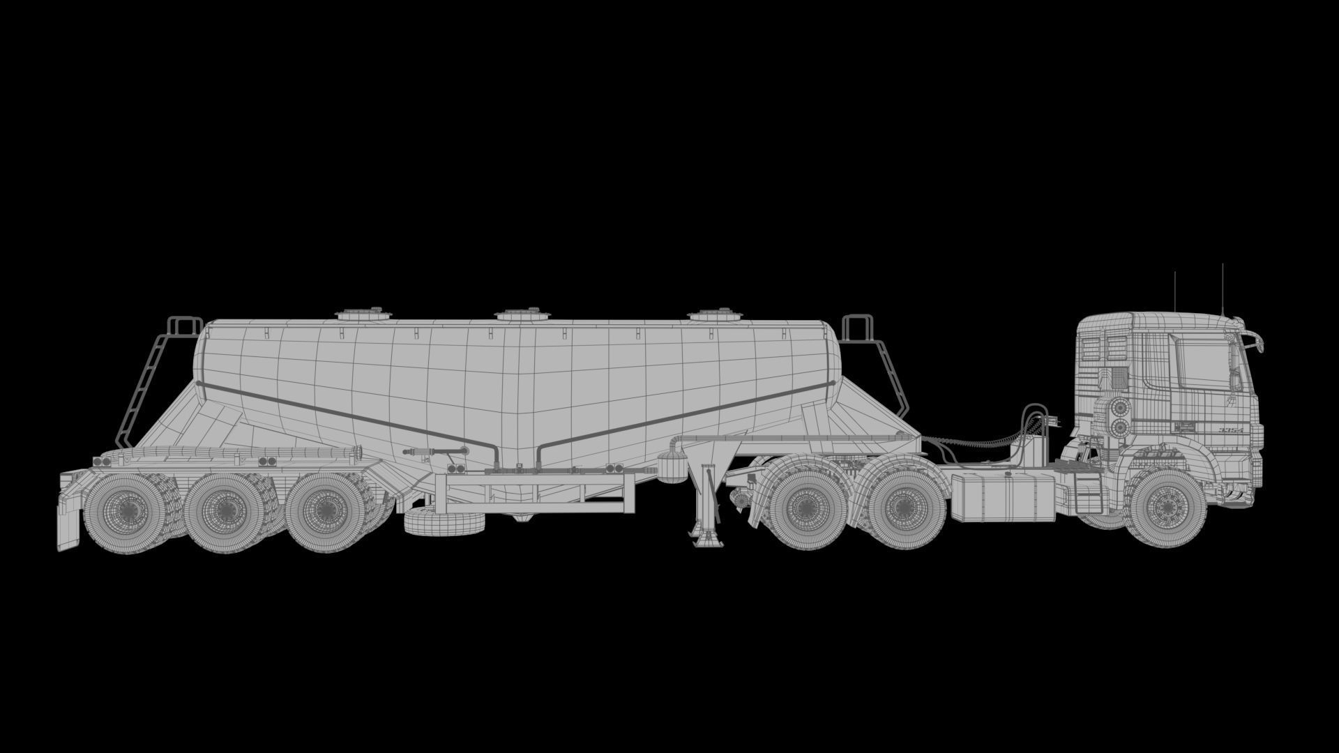 Mercedesbenzactros3354 Bulk Cement Trailer 3D model_16