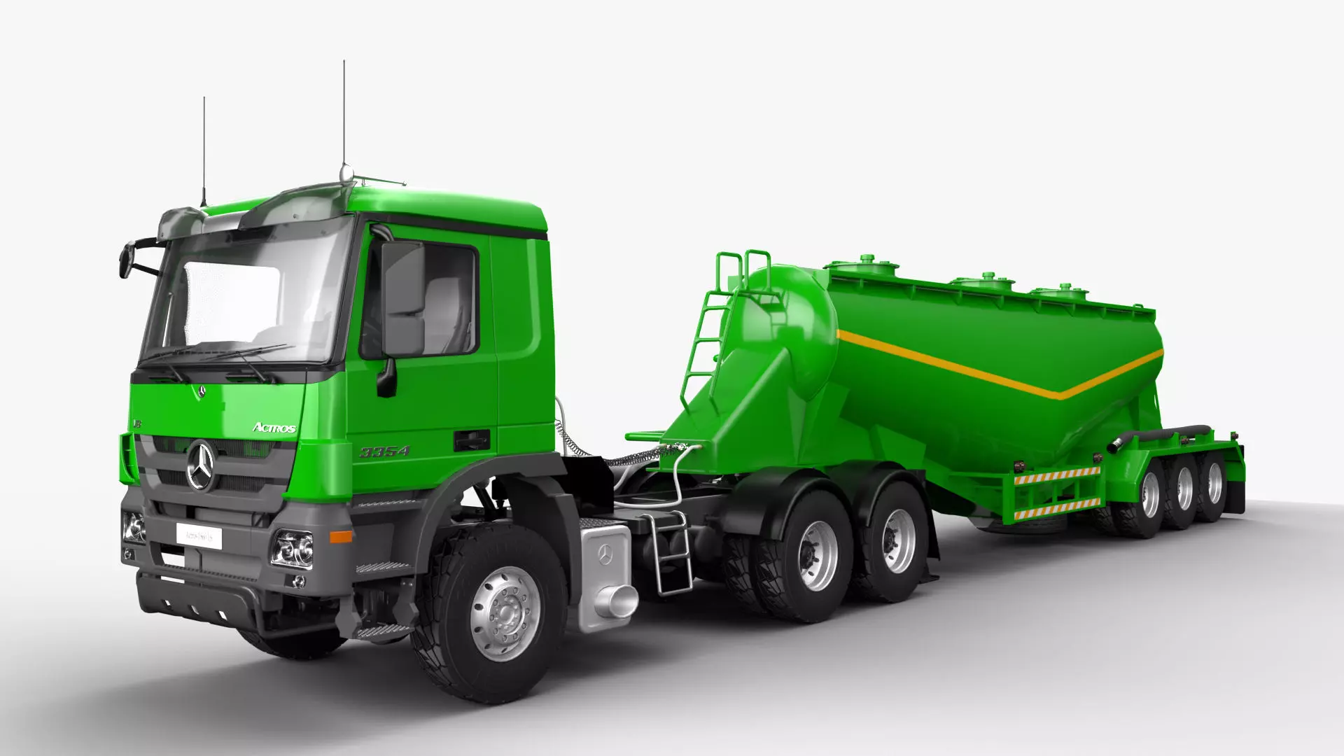 Mercedesbenzactros3354 Bulk Cement Trailer 3D model_0