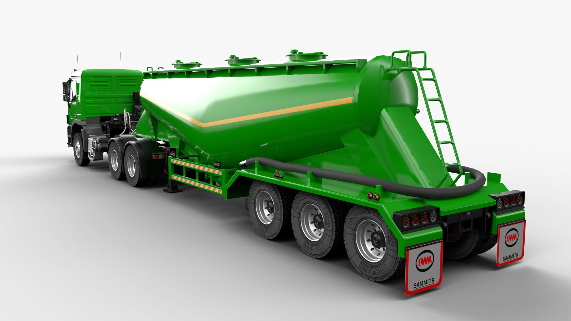 Mercedesbenzactros3354 Bulk Cement Trailer 3D model_3