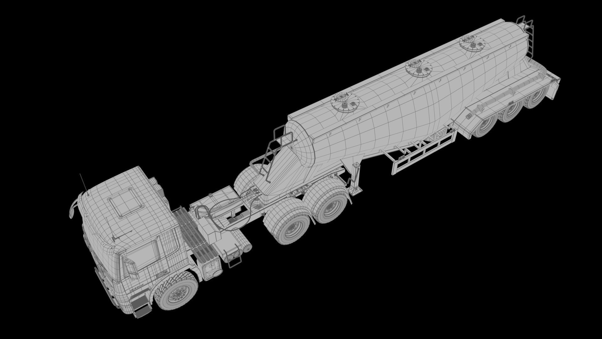 Mercedesbenzactros3354 Bulk Cement Trailer 3D model_11