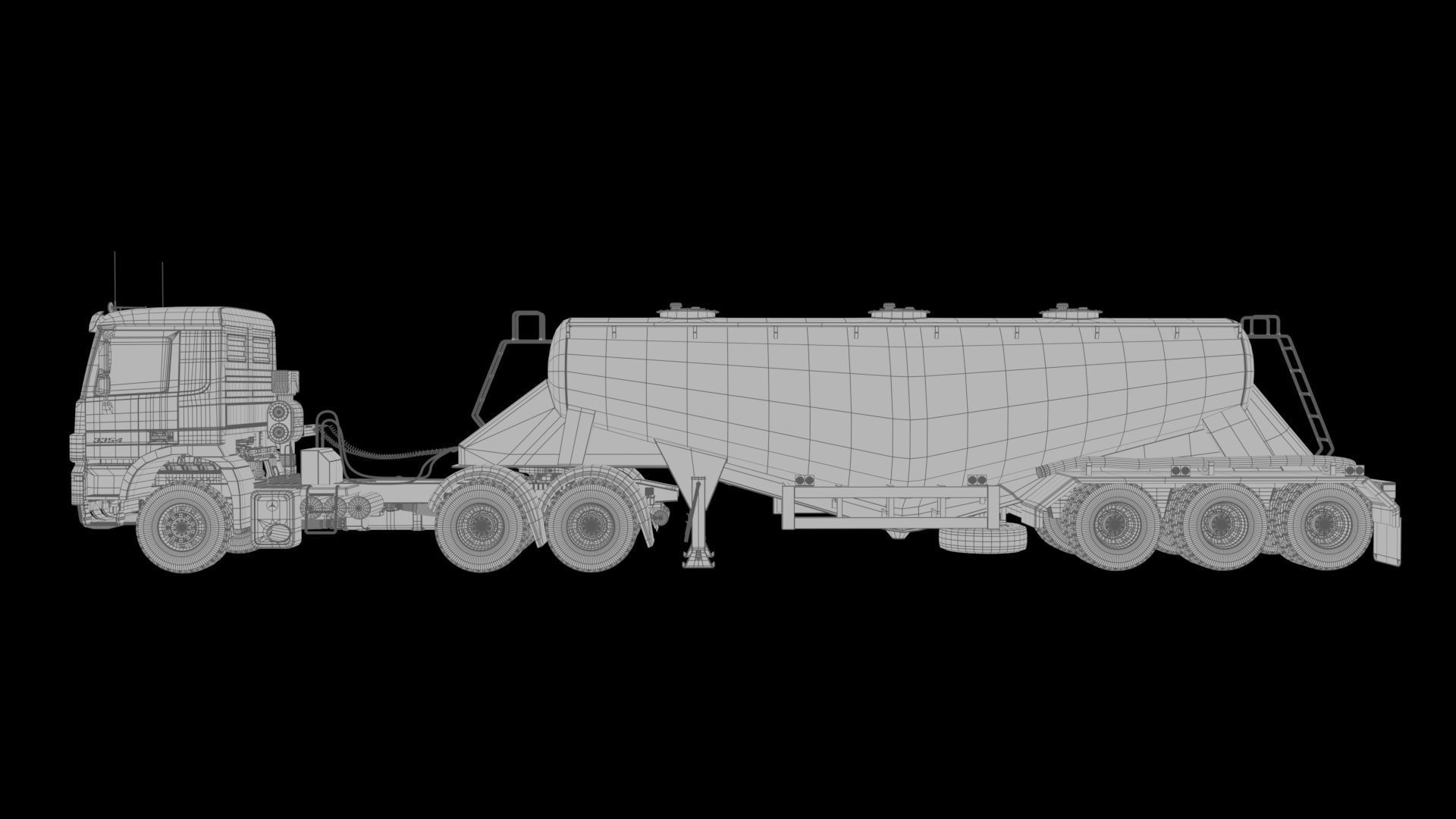 Mercedesbenzactros3354 Bulk Cement Trailer 3D model_12
