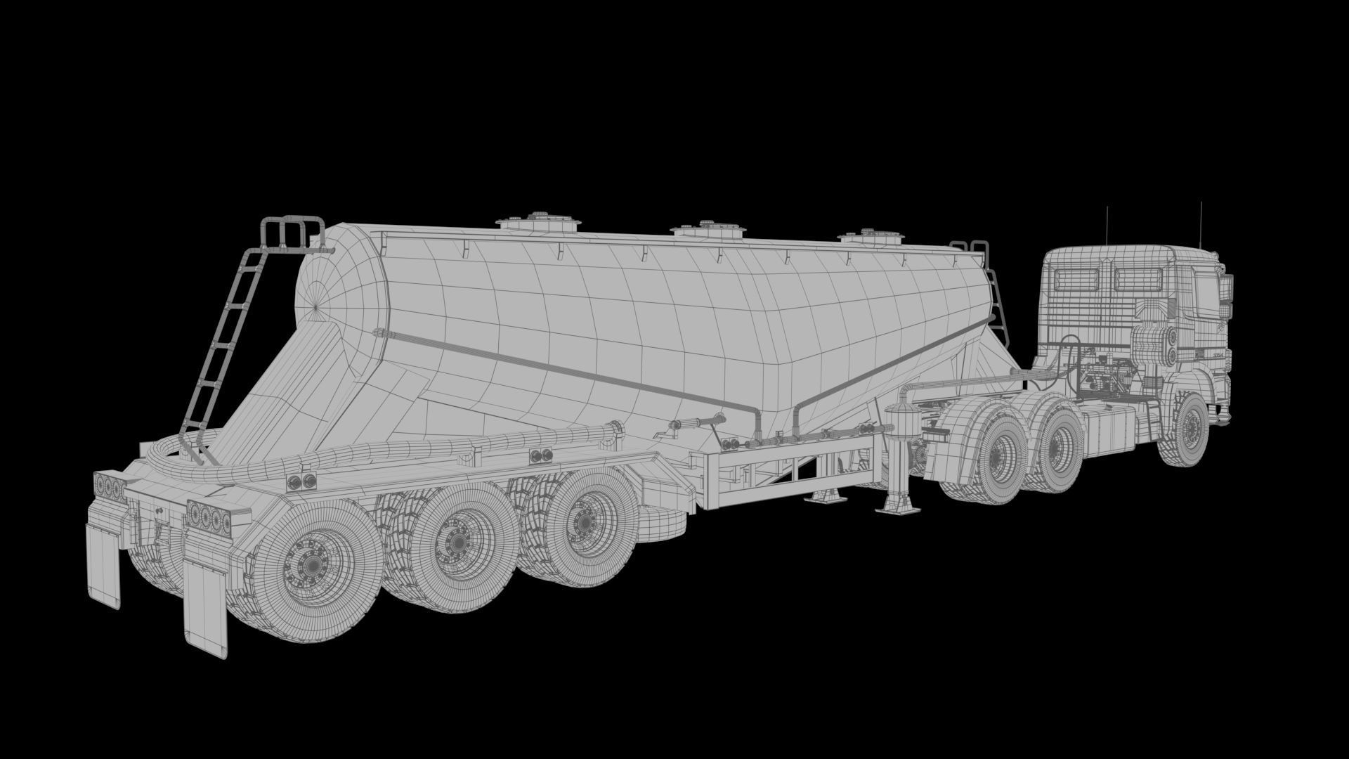 Mercedesbenzactros3354 Bulk Cement Trailer 3D model_15