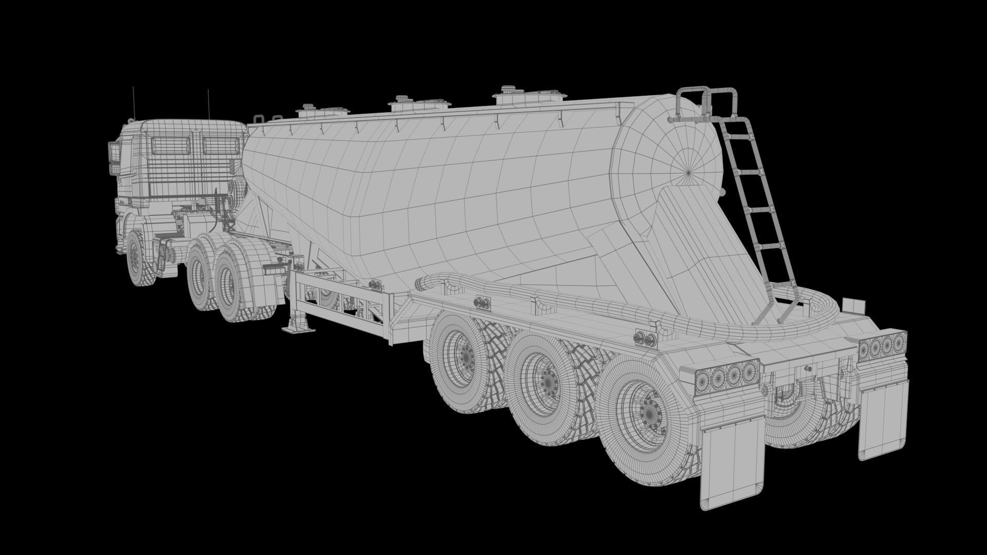 Mercedesbenzactros3354 Bulk Cement Trailer 3D model_13