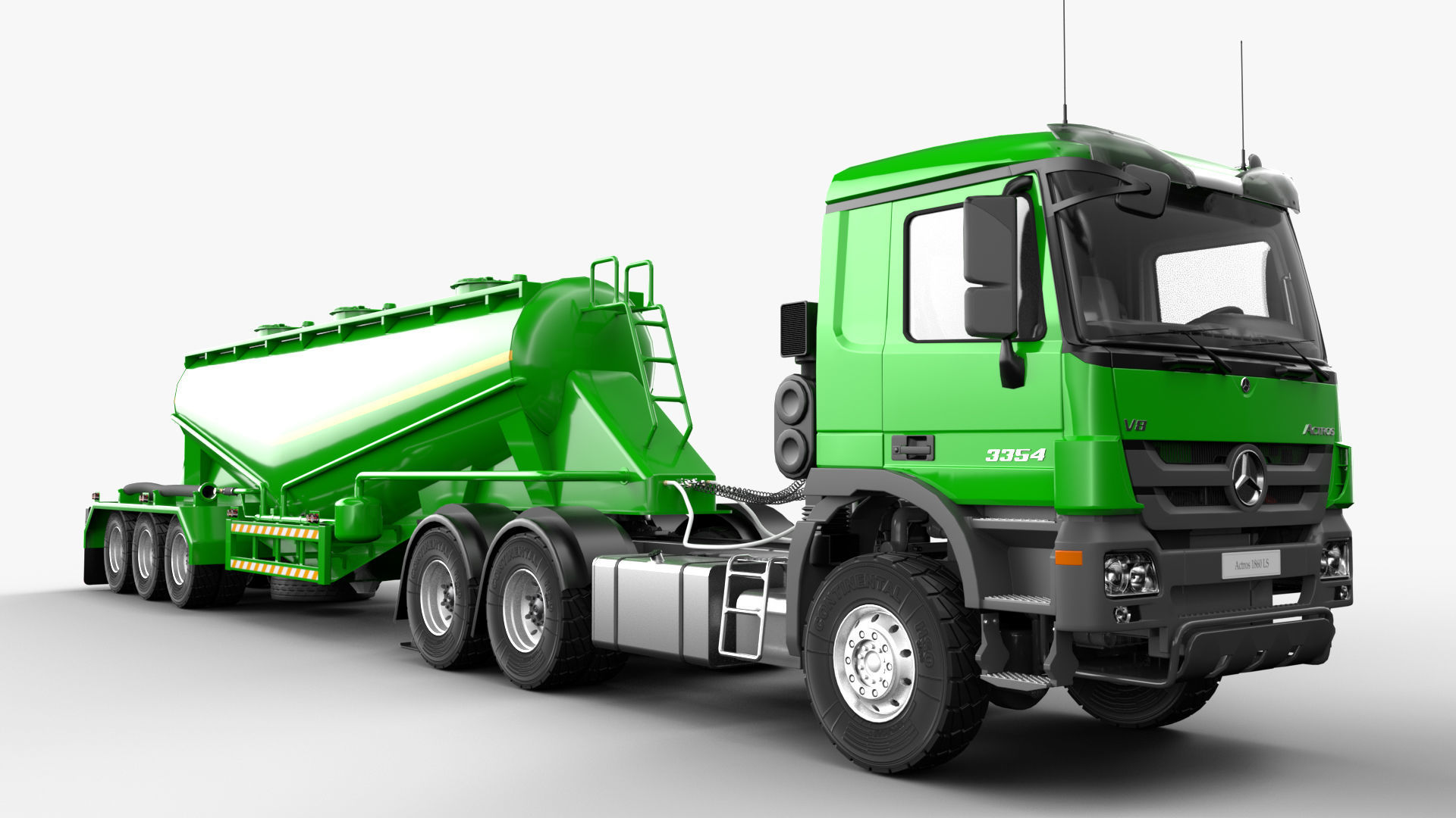 Mercedesbenzactros3354 Bulk Cement Trailer 3D model_7