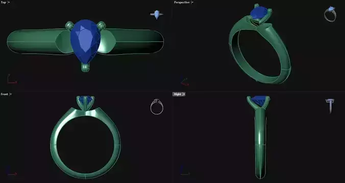 Diamond Pear Engagement Ring 