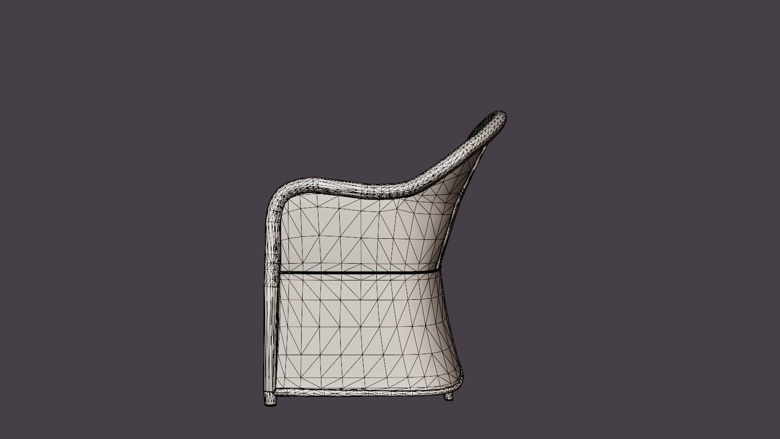 Roma 3-seater sofa Low-poly 3D model_7