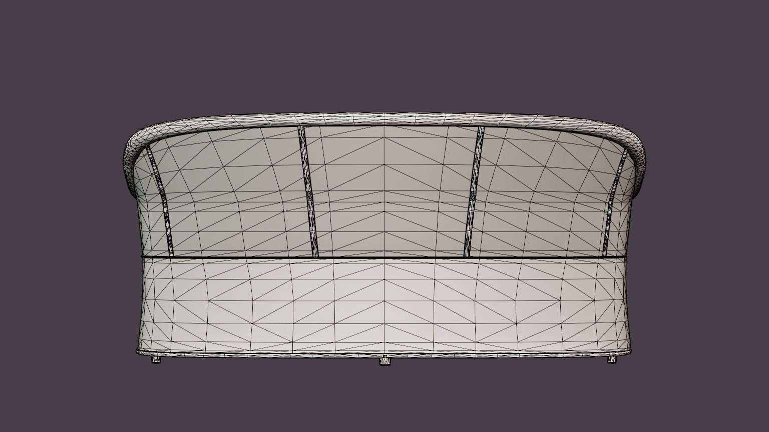 Roma 3-seater sofa Low-poly 3D model_5