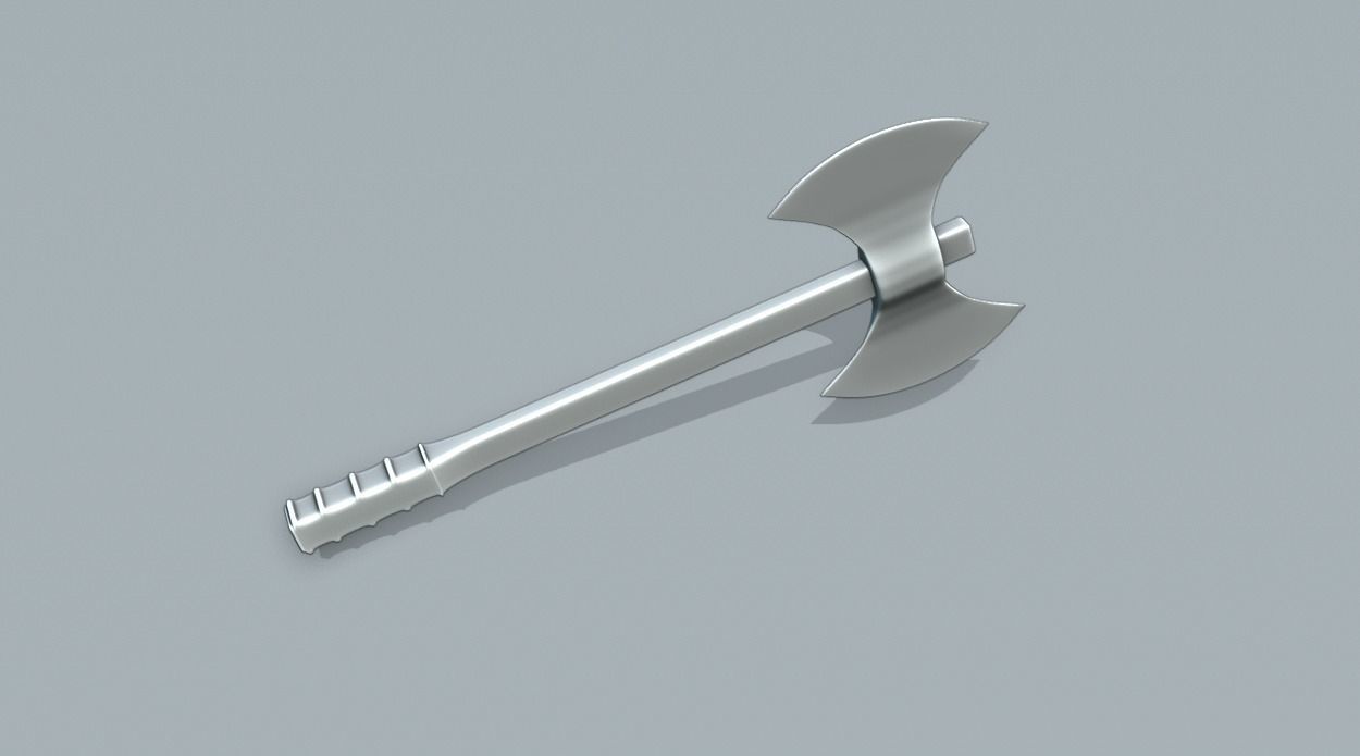 Axe with Wooden Handle 3D model_1