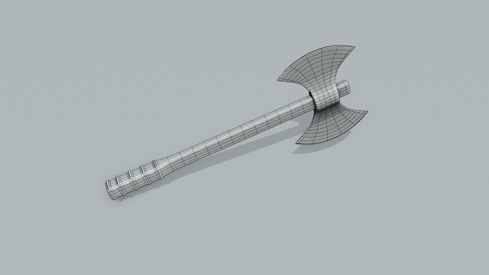 Axe with Wooden Handle 3D model_3