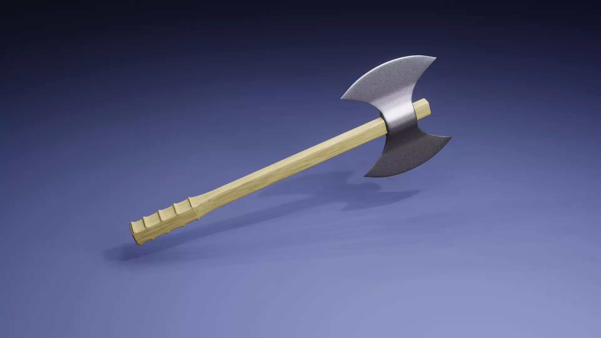 Axe with Wooden Handle 3D model_0