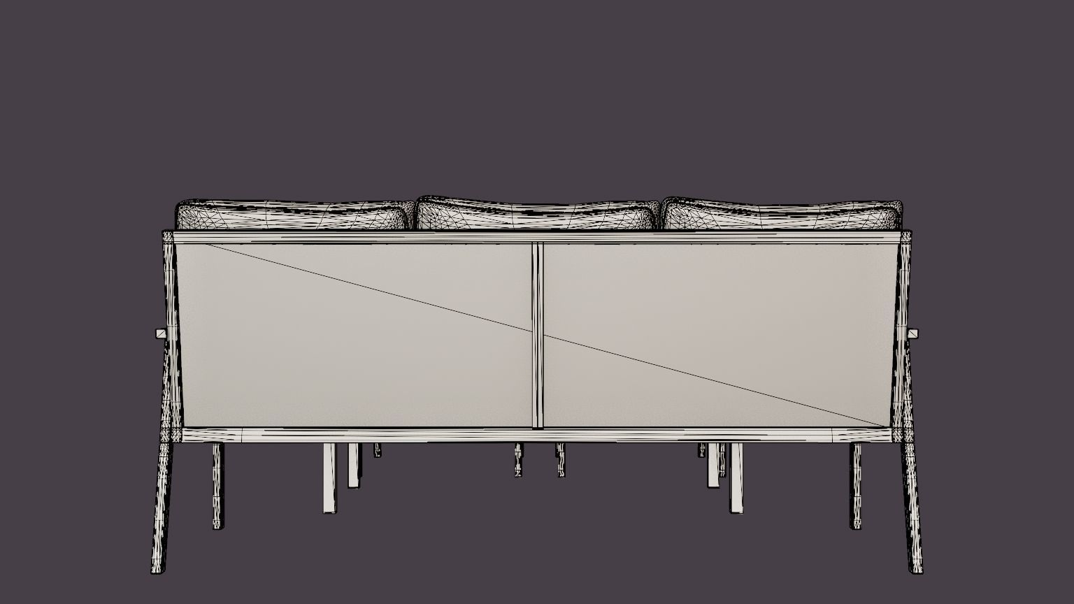 Rana 3-seater sofa set Low-poly 3D model_5