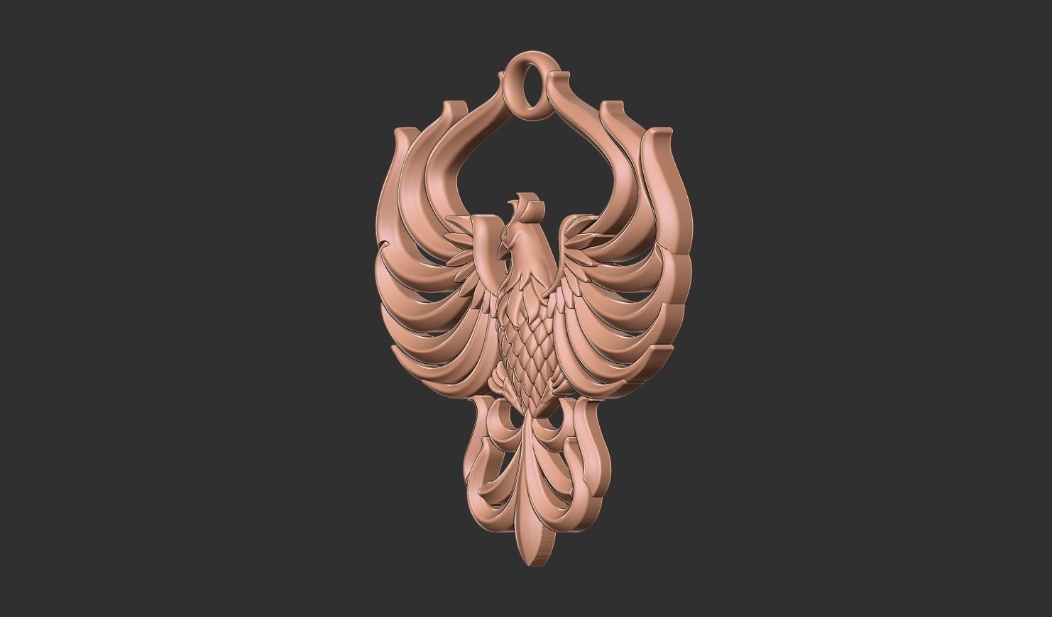 eagle pendant 3D print model_1