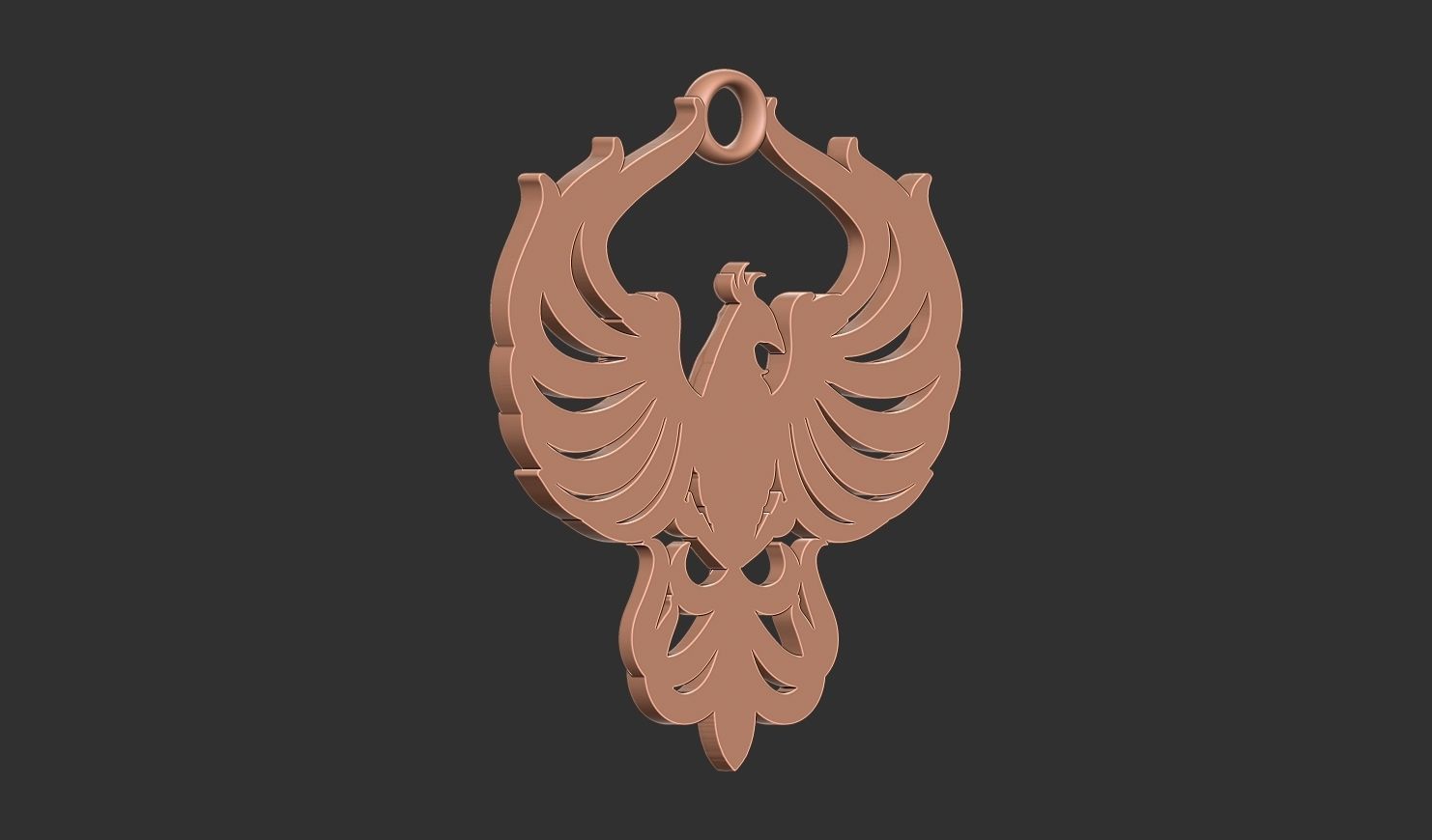 eagle pendant 3D print model_3