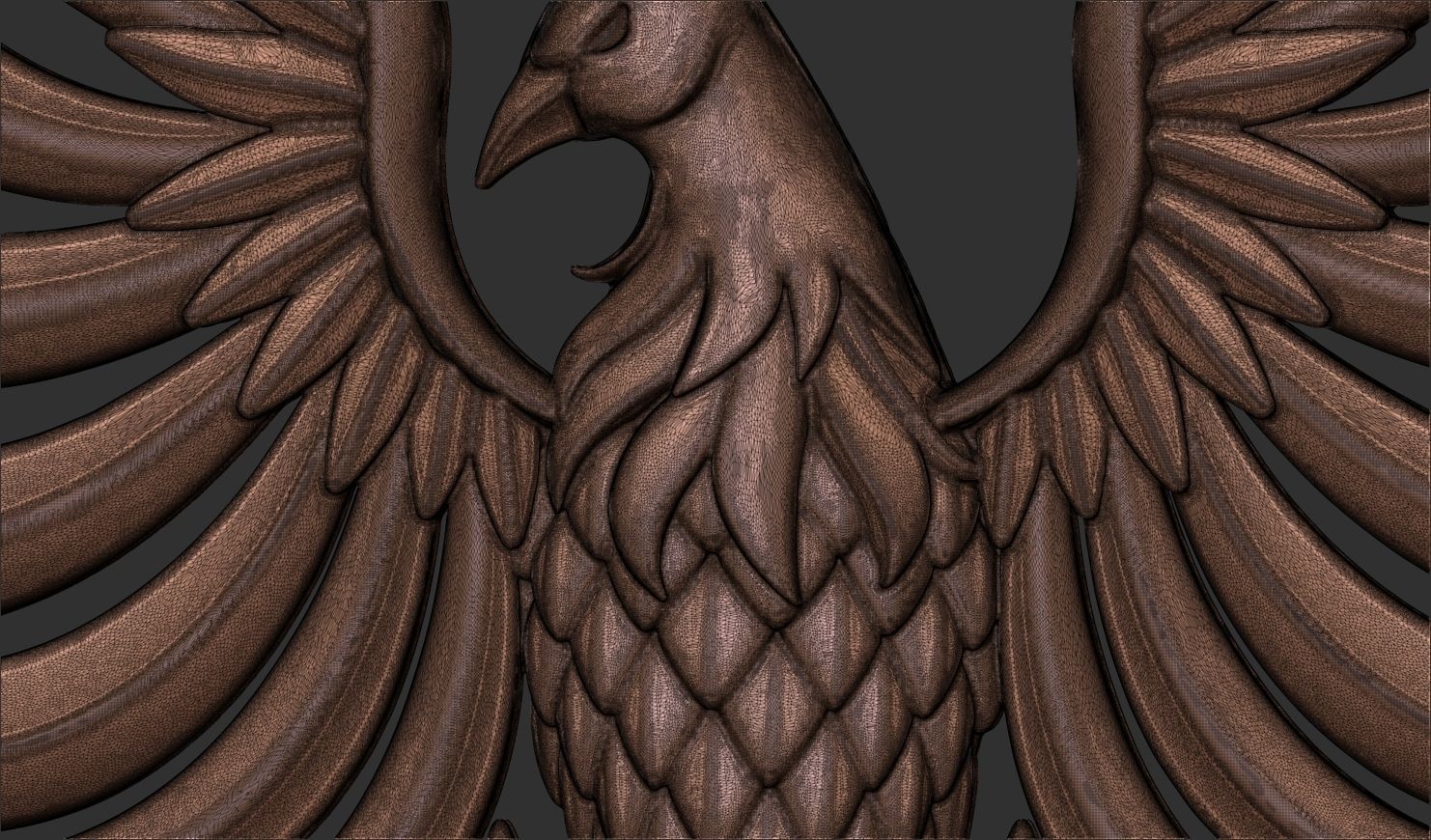eagle pendant 3D print model_6