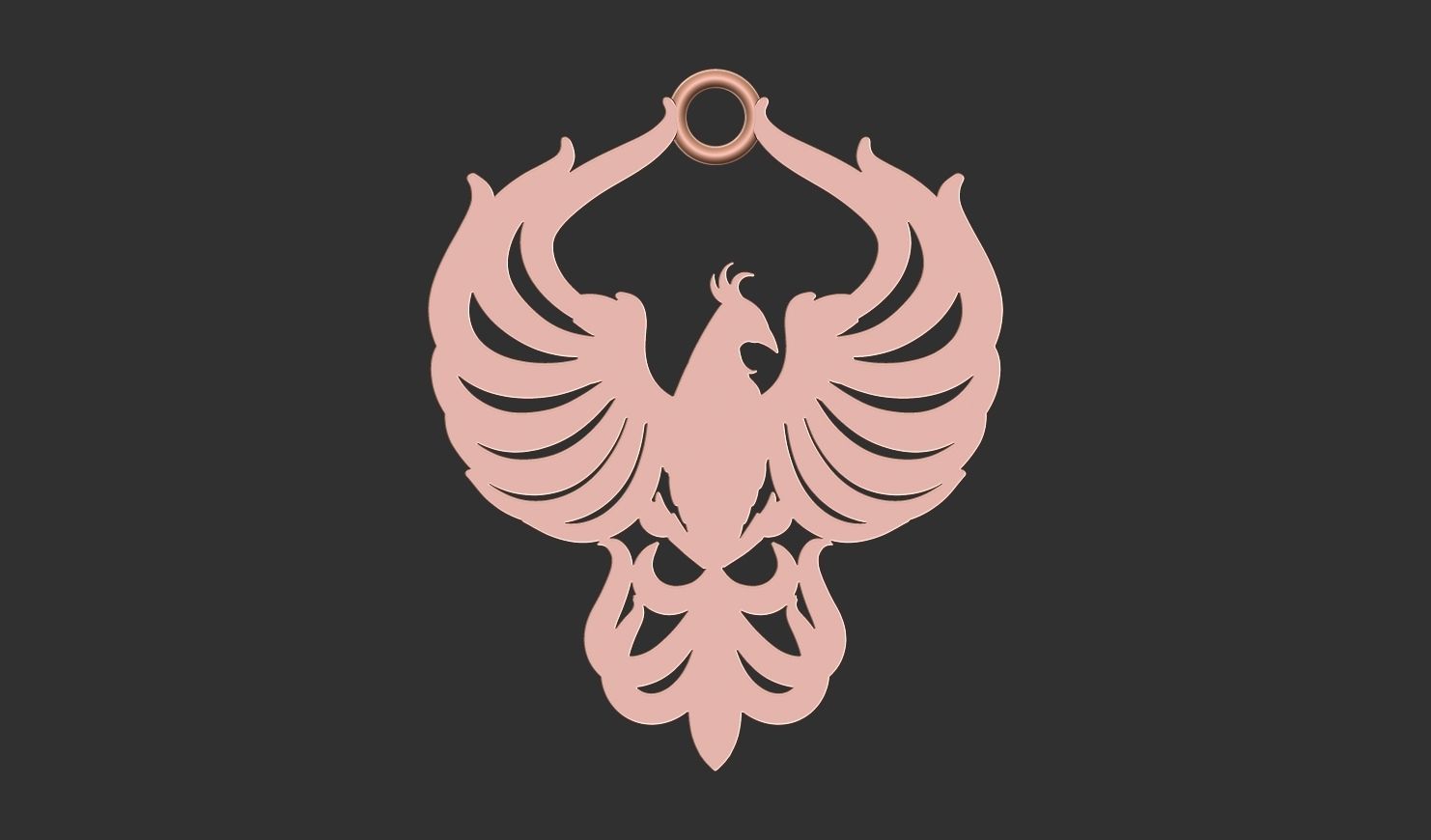 eagle pendant 3D print model_4