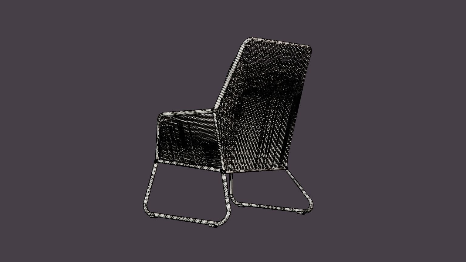 Midway armchair Low-poly 3D model_6