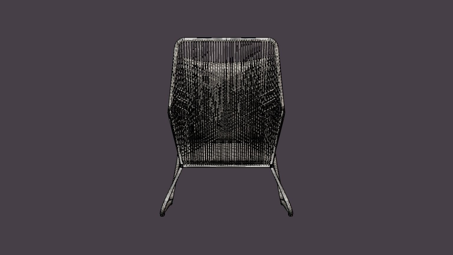 Midway armchair Low-poly 3D model_5