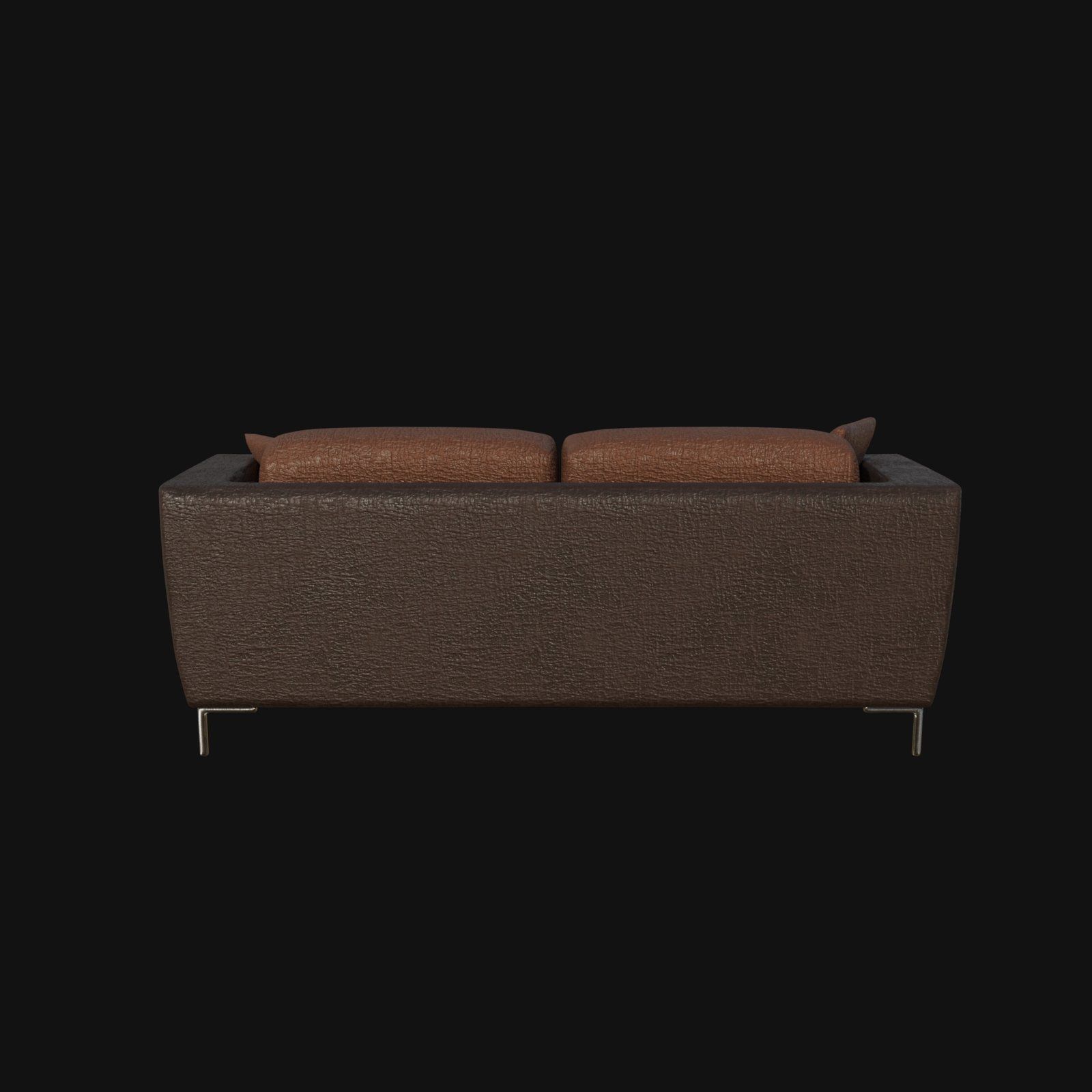 Brown coffee leather sofa 3d model 3D model_3