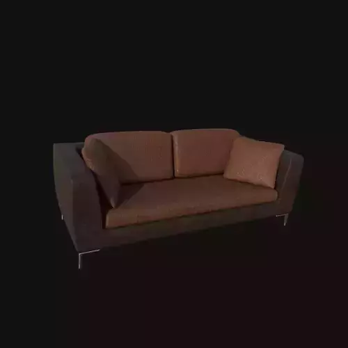 Brown coffee leather sofa 3d model