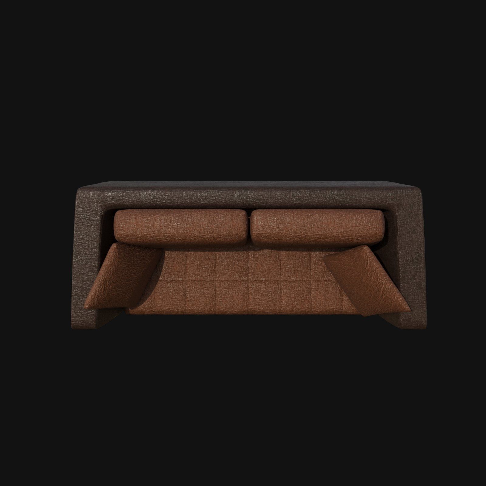 Brown coffee leather sofa 3d model 3D model_4