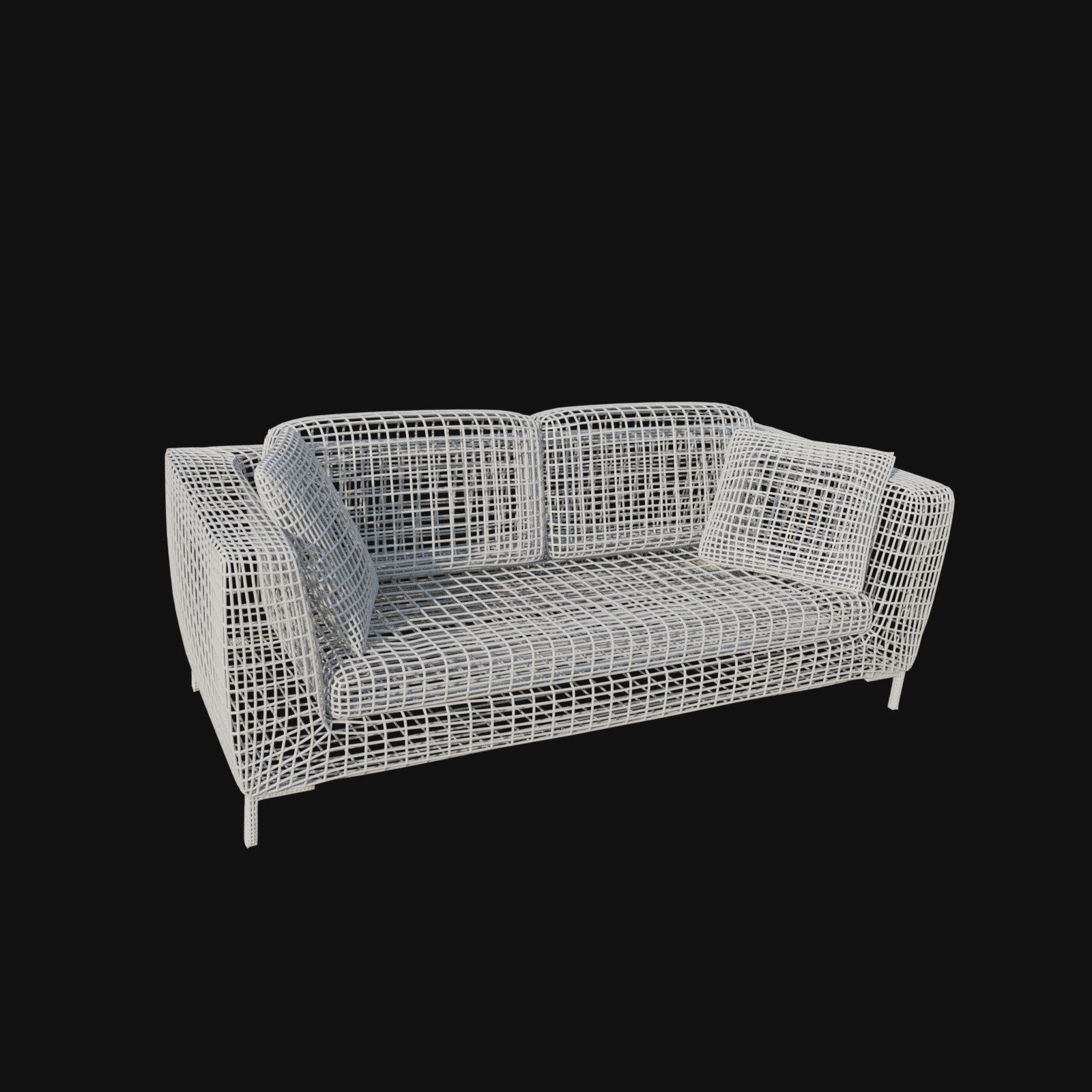 Brown coffee leather sofa 3d model 3D model_5