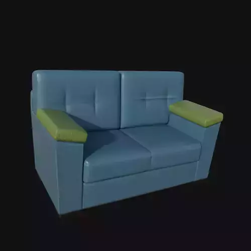 blue green 3d two seater sofa